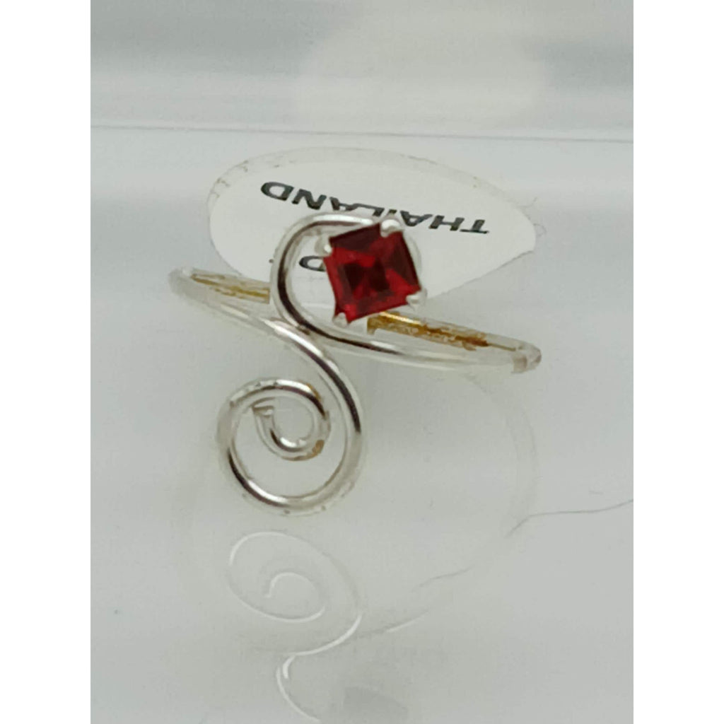 Sparkling Swirly Sexy Ruby Red Crystal Rhinestone Toe Ring - Adjustable Size, Sterling Silver, New Gift Box, Free Shipping Over 35