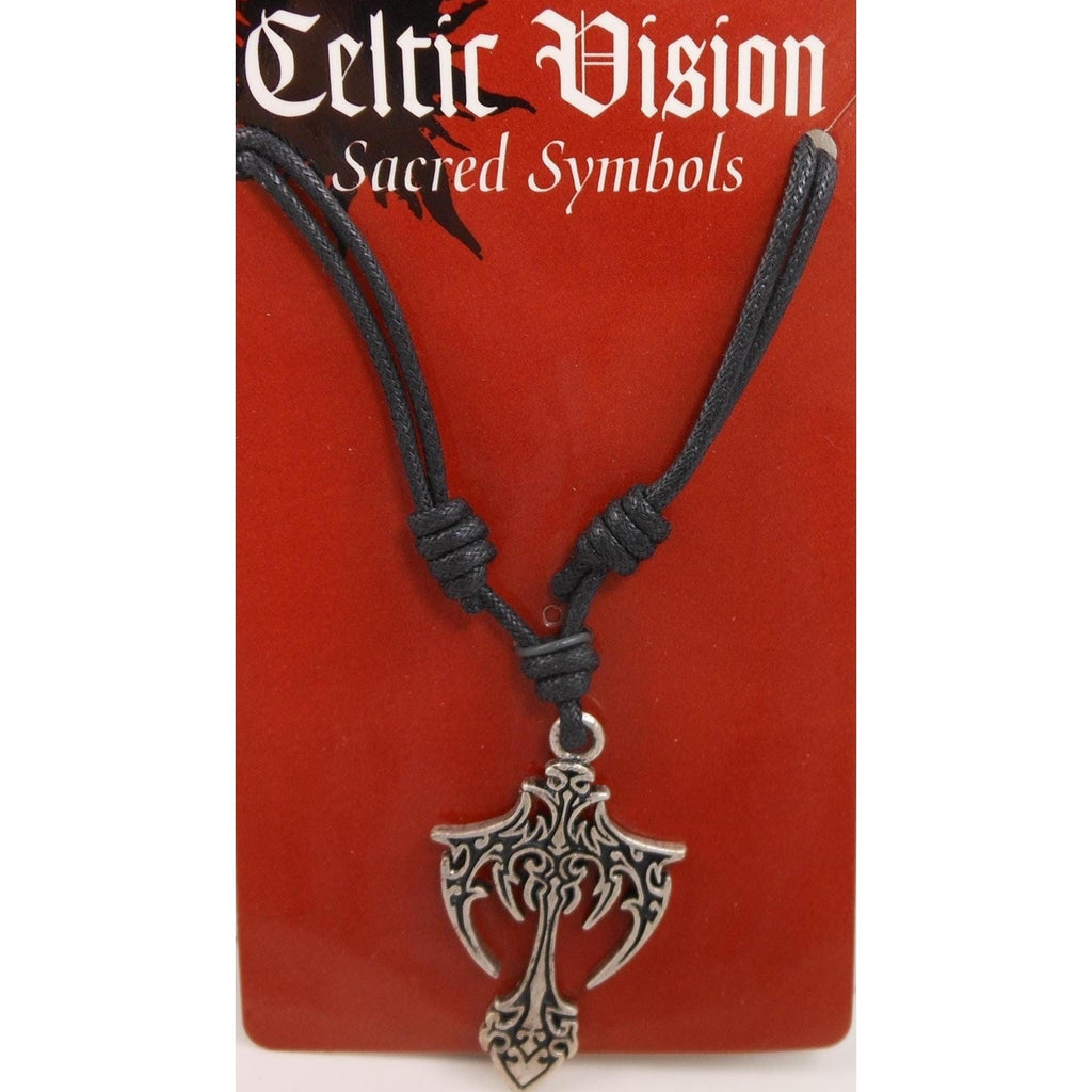 Vintage Celtic Cross Pendant Necklace 24" Adjustable Sacred Symbols NOS - HoneyThomas.com