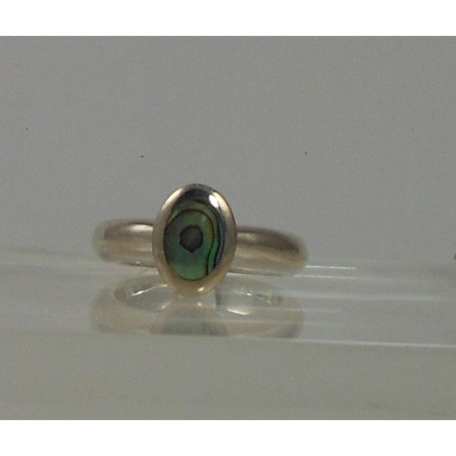 Handcrafted Vintage 925 Sterling Silver Band Ring Size 7 NOS Natural Shell 9.6g - HoneyThomas.com