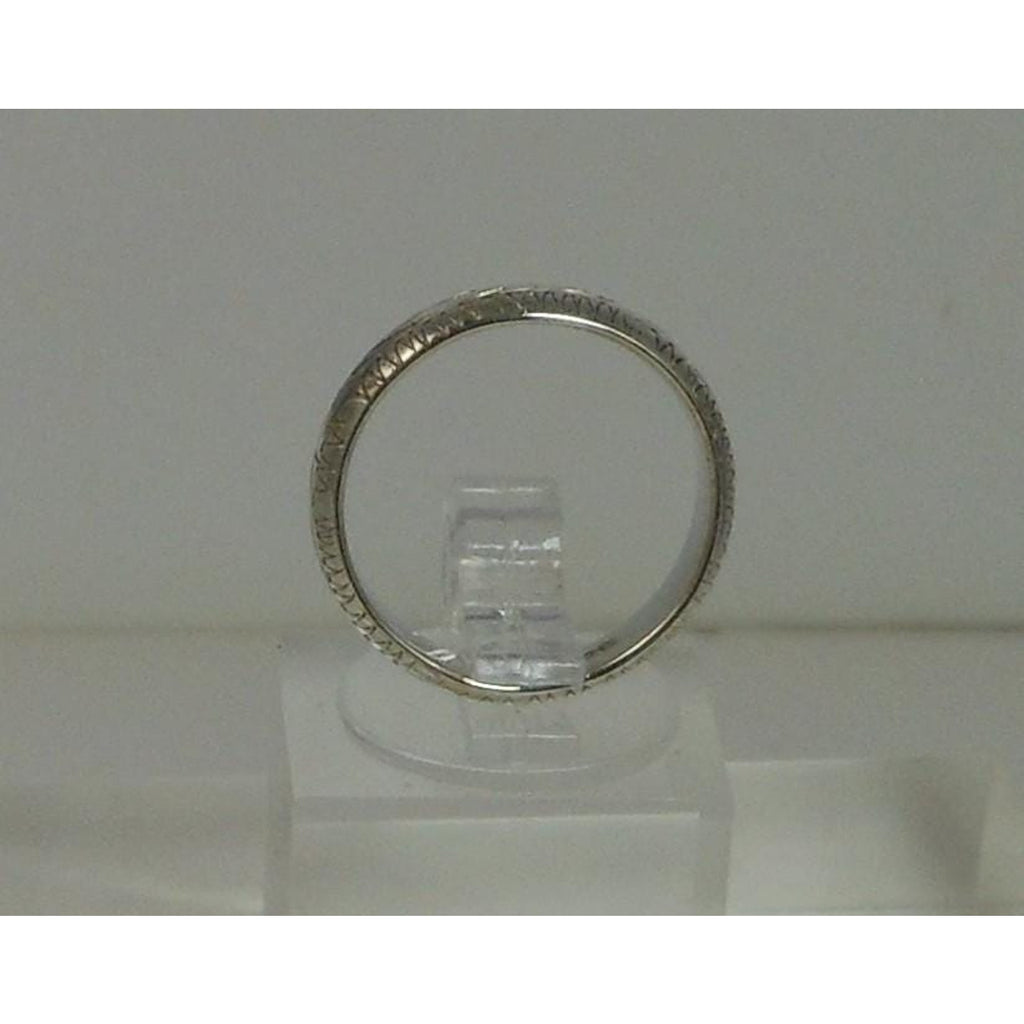 925 Sterling Silver Handcrafted Diamond-Cut Ring Size 5 Vintage Thailand 2.7g 4m