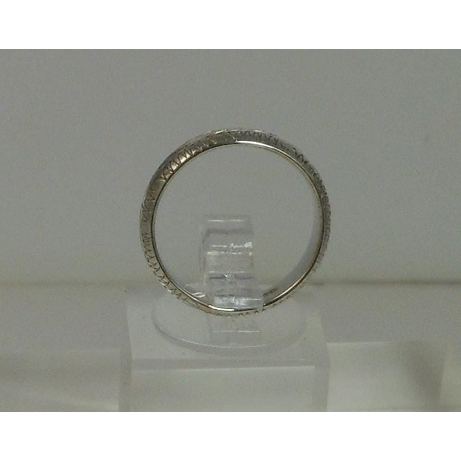 925 Sterling Silver Handcrafted Diamond-Cut Ring Size 5 Vintage Thailand 2.7g 4m