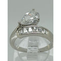 2.4CT Vintage Gold Plated Pear Radiant Cut Sim Diamond CZ Engagement Ring Size 6