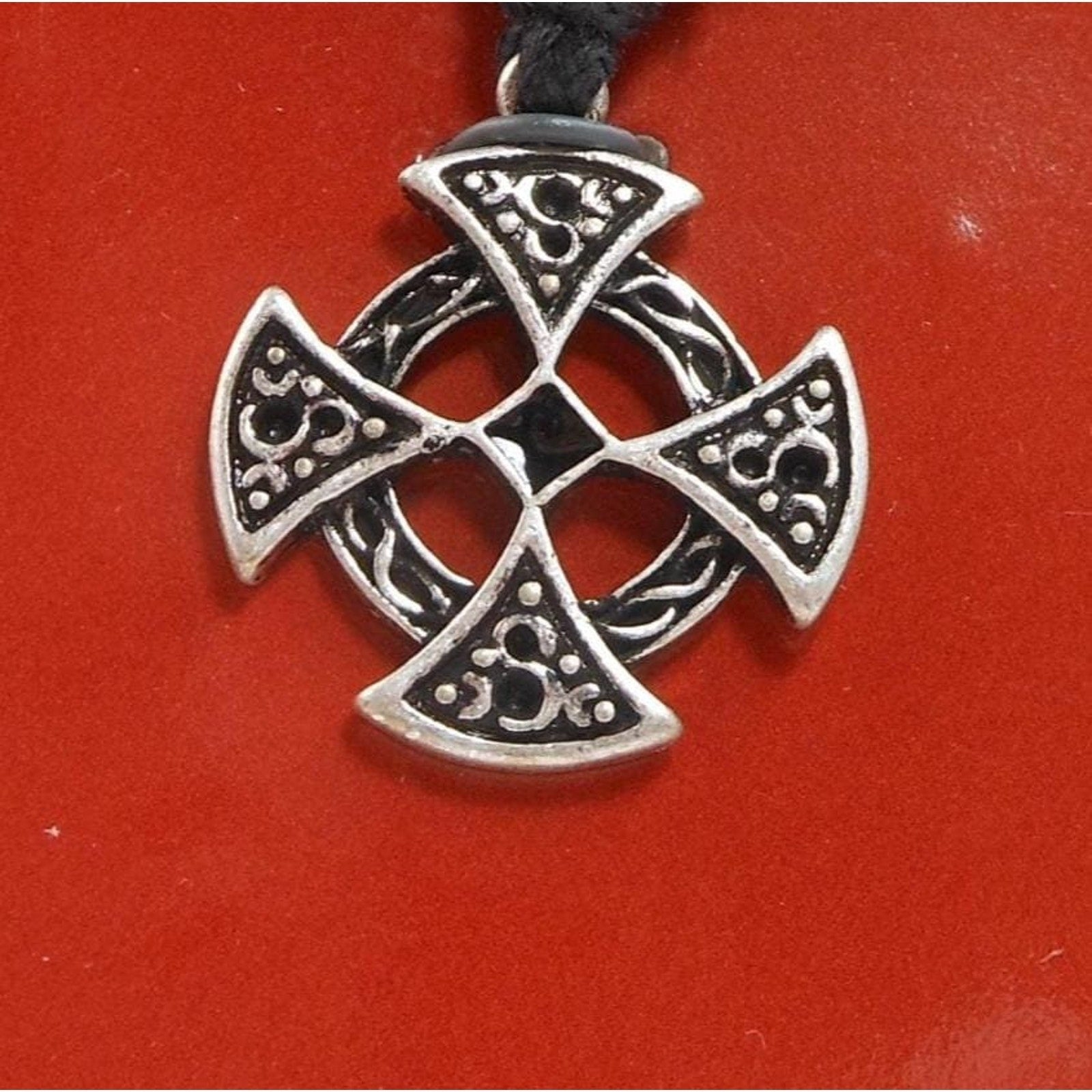 Vintage Celtic Vision Sacred Symbols Cross Necklace Pendant 24 Adjustable Cord - HoneyThomas.com