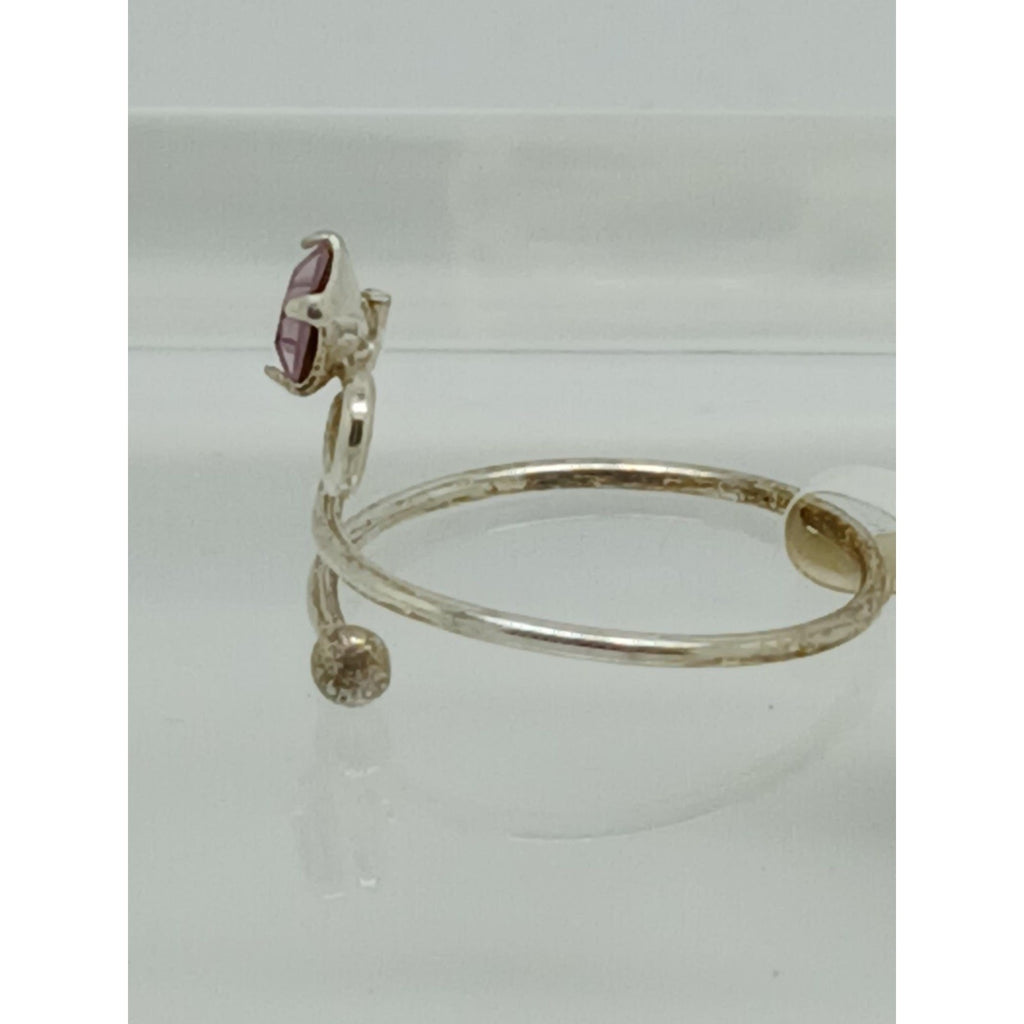 Sexy Purple Crystal Rhinestone Toe Ring Adjustable Size Sterling Silver Gift Box - HoneyThomas.com