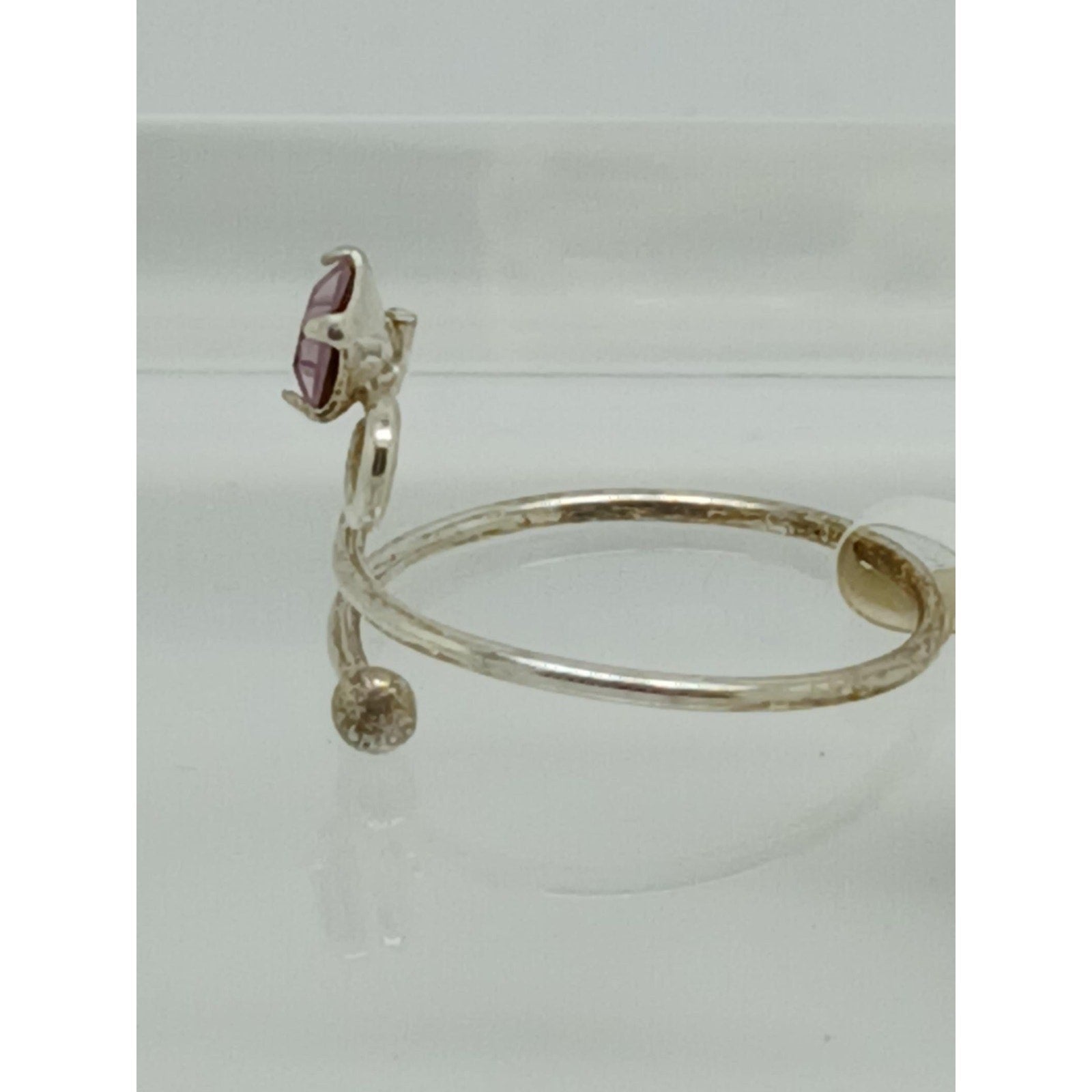 Sexy Purple Crystal Rhinestone Toe Ring Adjustable Size Sterling Silver Gift Box - HoneyThomas.com