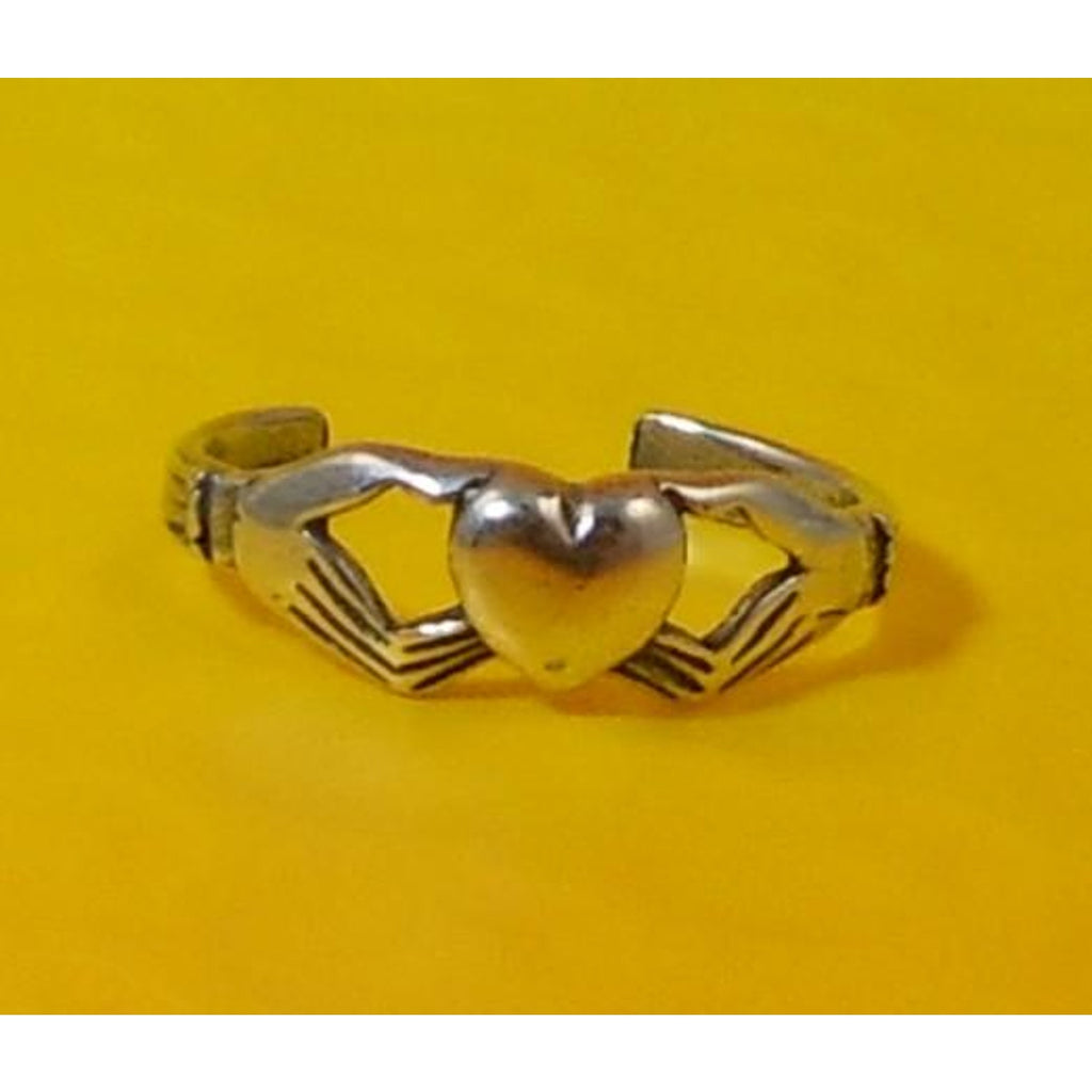 Vintage Sterling Silver Irish Claddagh Celtic Toe Ring Adjustable New-Old-Stock