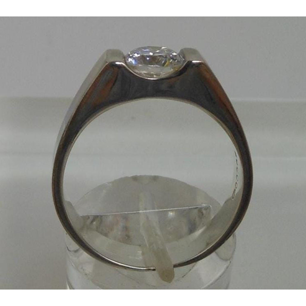 Designer BOCCO Vintage Sterling Silver Engagement Solitaire Sim Diamond Ring 8