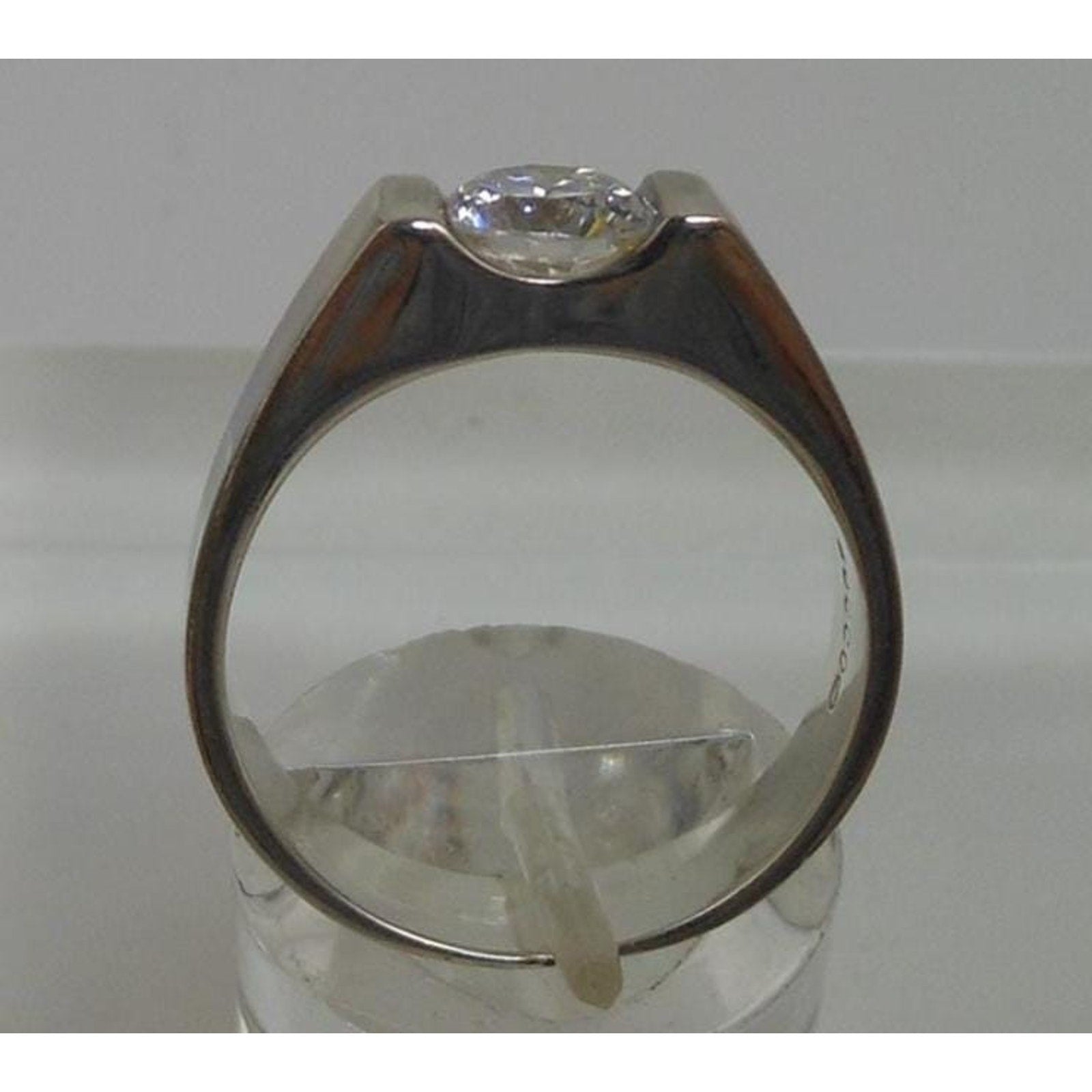Designer BOCCO Vintage Sterling Silver Engagement Solitaire Sim Diamond Ring 8
