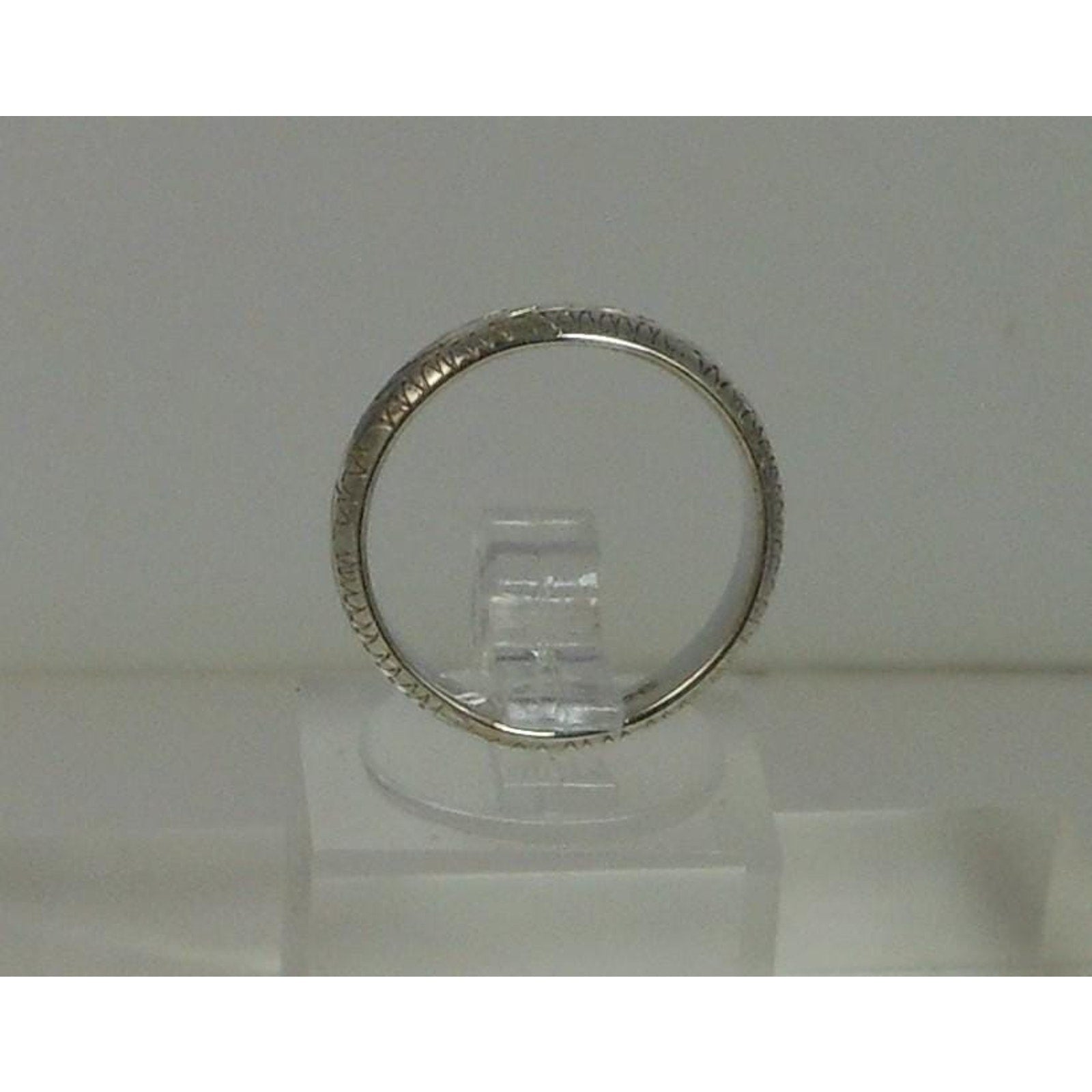 925 Sterling Silver Handcrafted Diamond-Cut Ring Size 5 Vintage Thailand 2.7g 4m - HoneyThomas.com