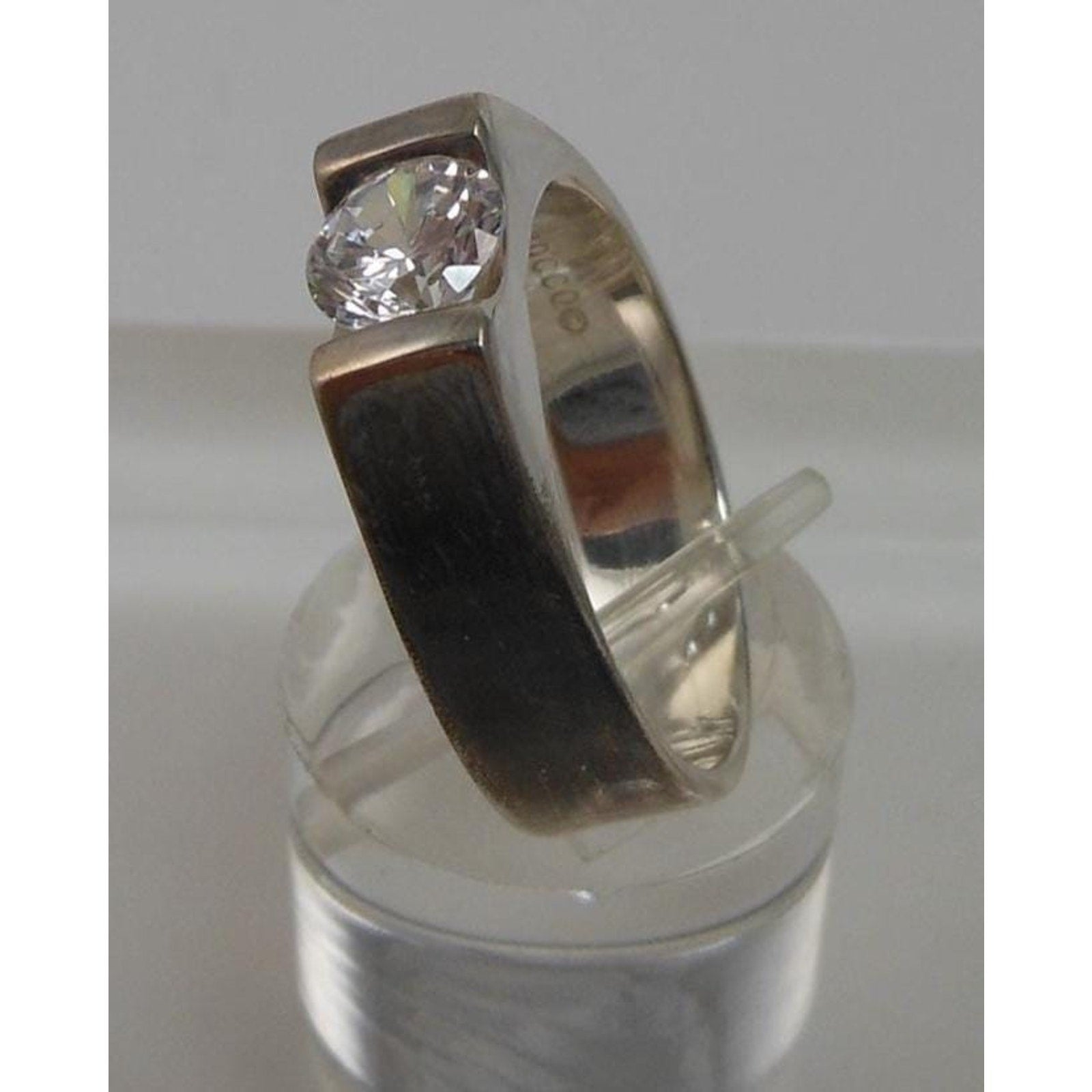 Designer BOCCO Vintage Sterling Silver Engagement Solitaire Sim Diamond Ring 8