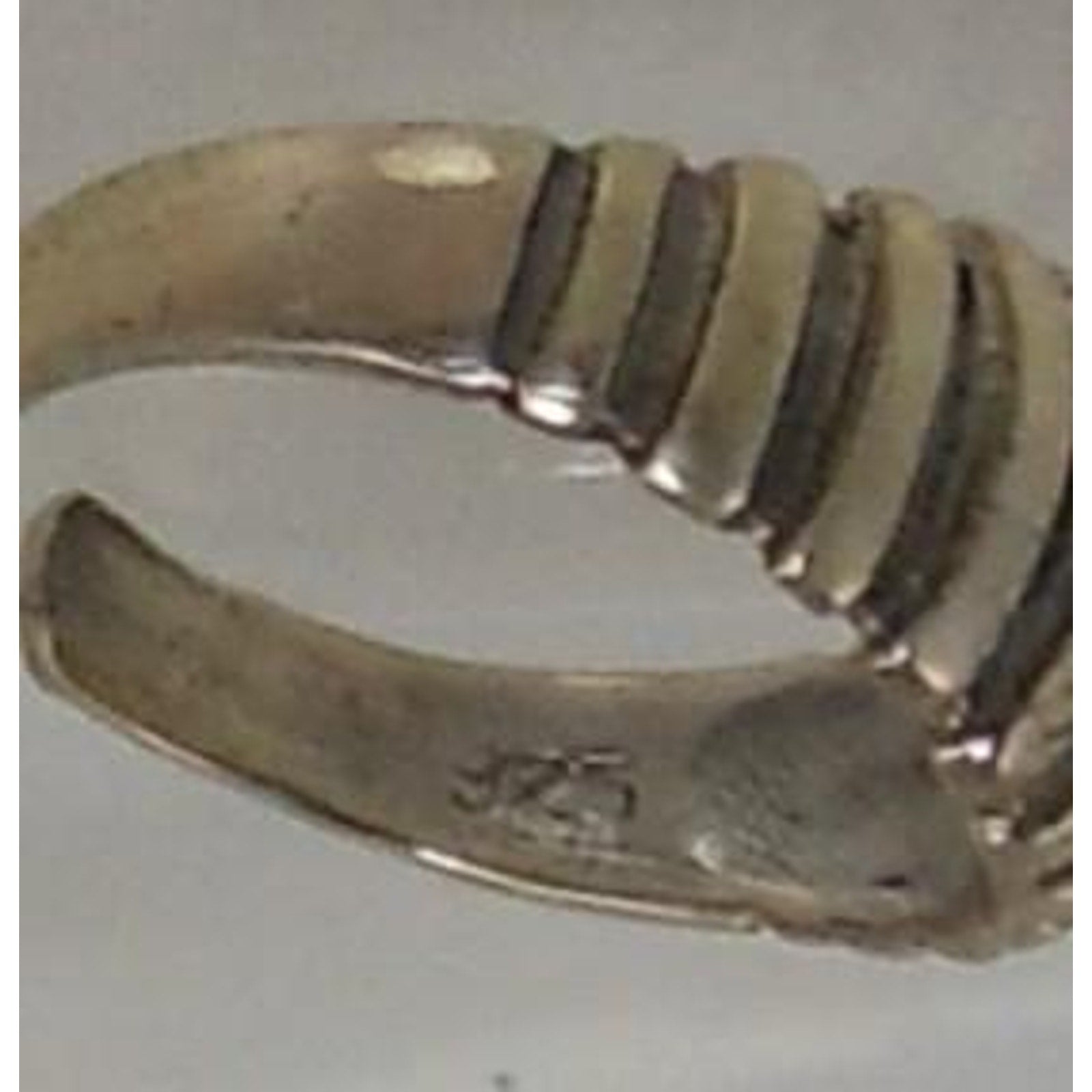 Handcrafted Ribbed Dome Toe Ring Sterling Silver Vintage Design Thailand 2g NOS