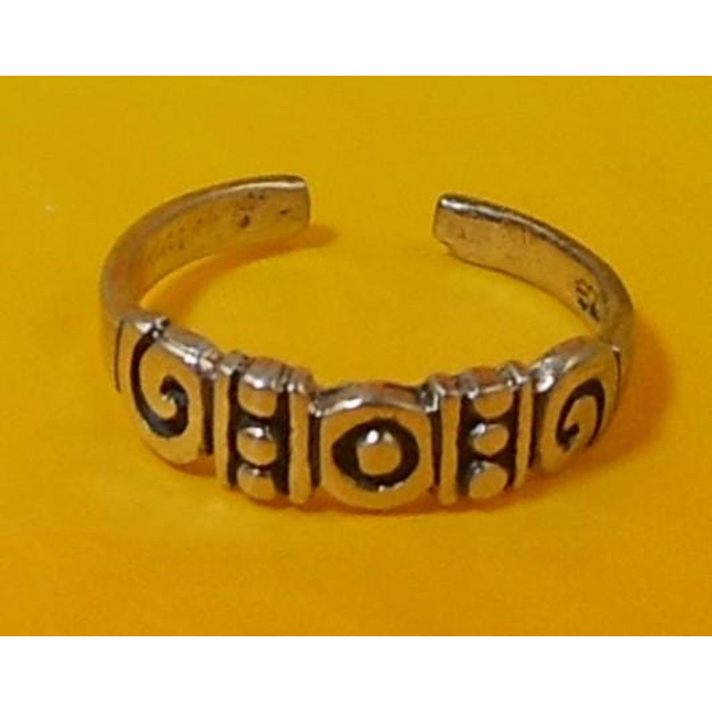 Vintage Sterling Silver Celtic Tribal Swirl Toe Ring Handcrafted foot Jewelry NO