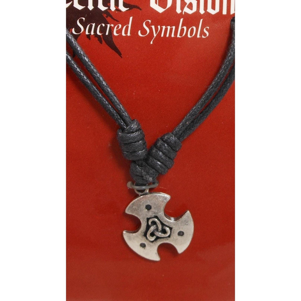 Mystical Vintage Celtic Cross Necklace Pendant Adjustable 24" Sacred Symbols NOS - HoneyThomas.com