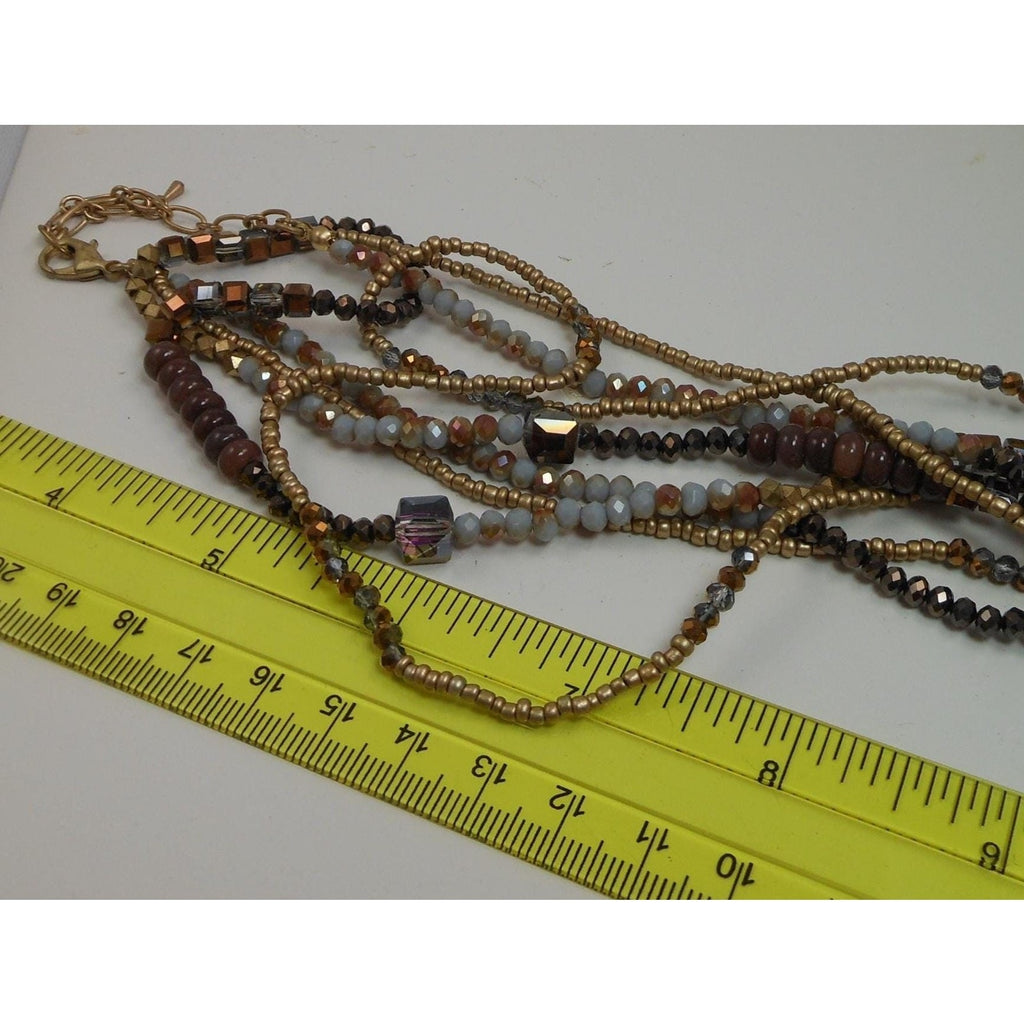 Gorgeous Handmade AB Crystal Necklace with Adjustable 2-Strand Design - HoneyThomas.com