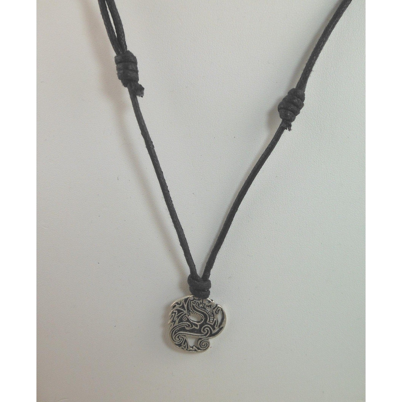 Vintage Celtic Vision Sacred Symbols Dragon Necklace Pendant 24 Adjustable Cord - HoneyThomas.com
