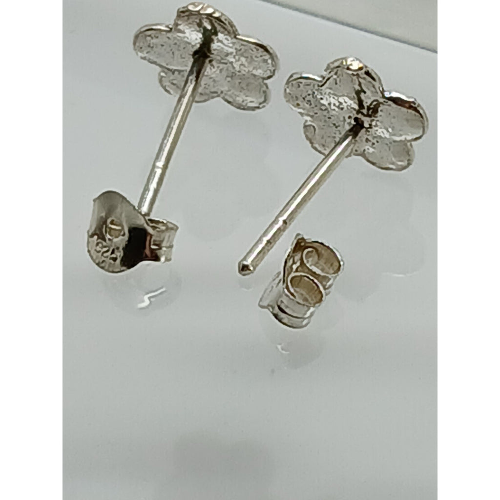 Vintage Estate Jewelry NOS .925 Sterling Silver Blue Crystal Flower Earrings - HoneyThomas.com