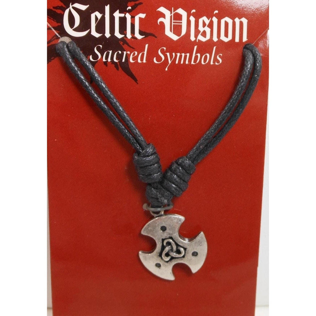 Mystical Vintage Celtic Cross Necklace Pendant Adjustable 24" Sacred Symbols NOS - HoneyThomas.com