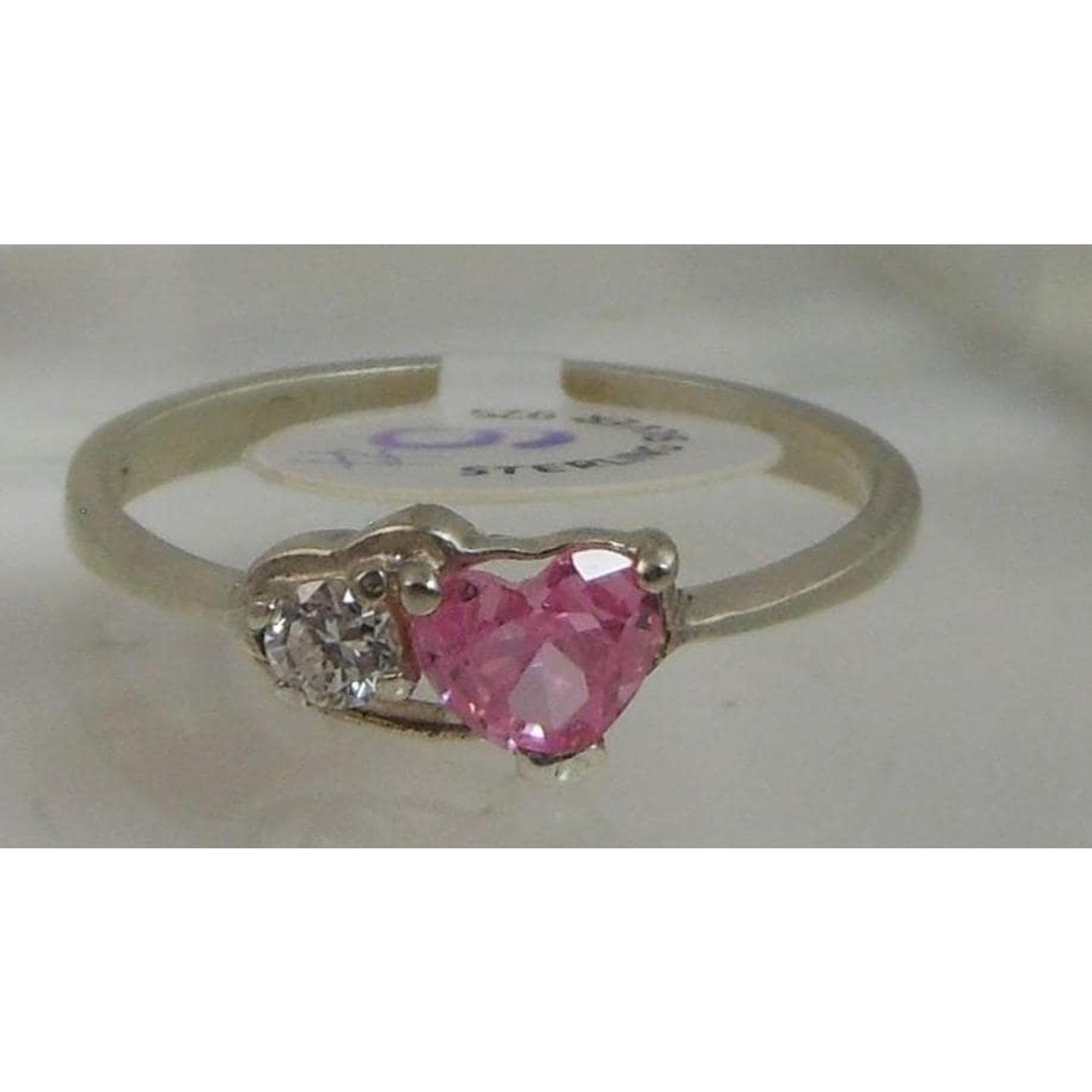 Vintage 925 Sterling Silver Pink Ice CZ Ring Size 9 - HoneyThomas.com