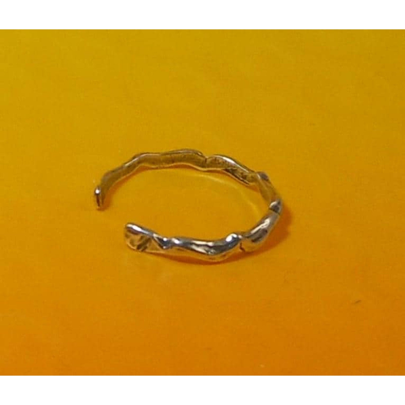 Vintage Sterling Silver Adjustable Wavy Curvy Toe Ring Sexy Beach Foot Jewelry