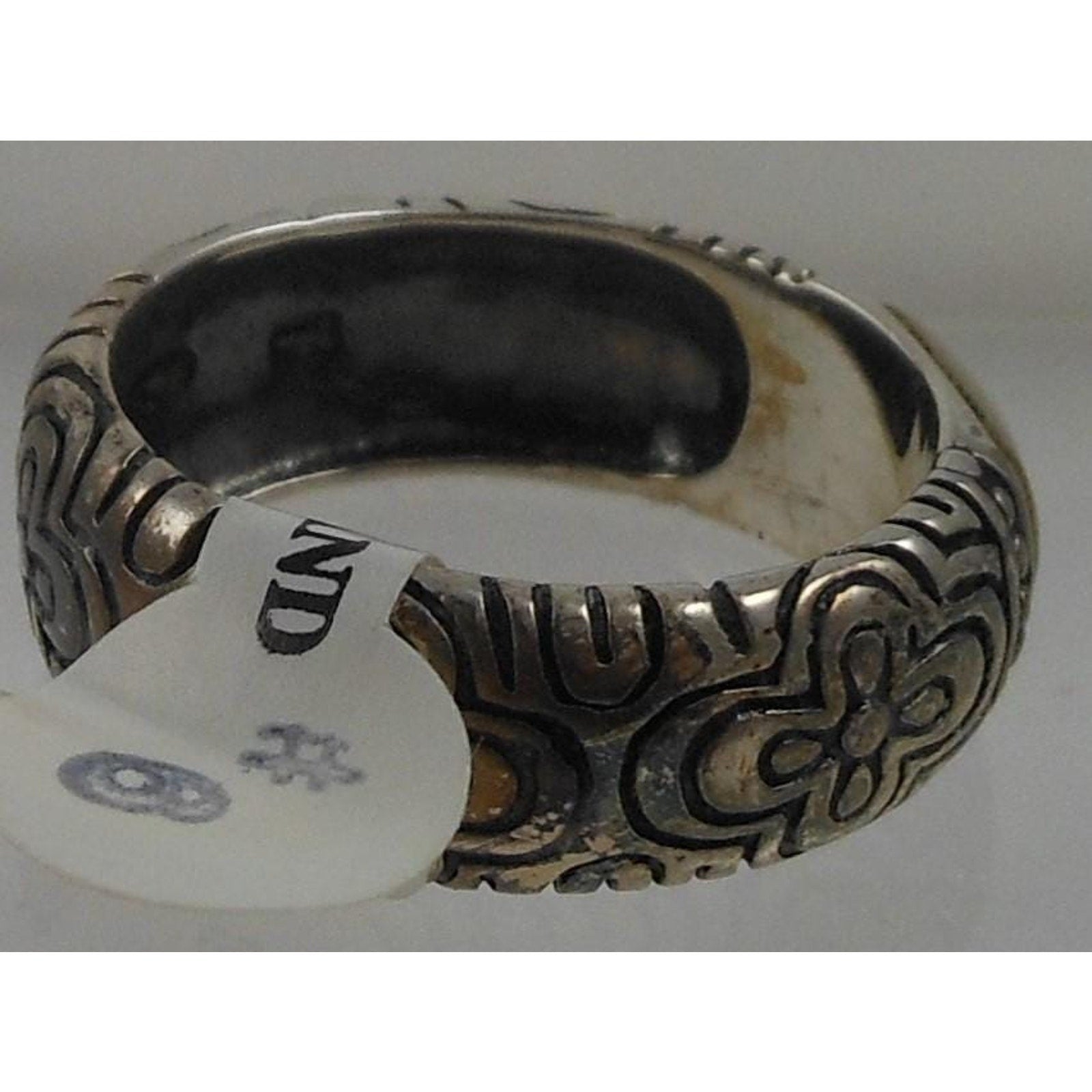 Unique Vintage Sterling Silver MOP Mother of Pearl Shell Ring Oxidized Size 6 - HoneyThomas.com