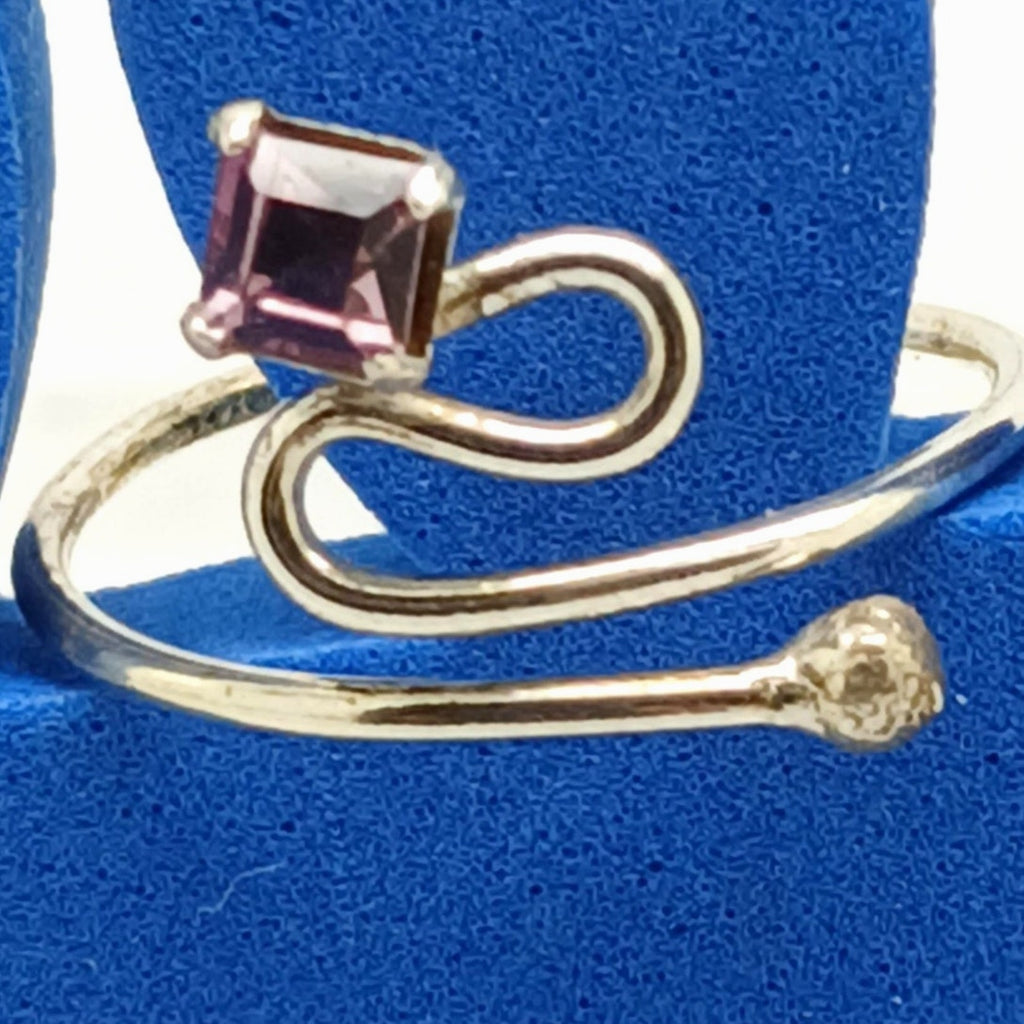 Sexy Purple Crystal Rhinestone Toe Ring Adjustable Size Sterling Silver Gift Box