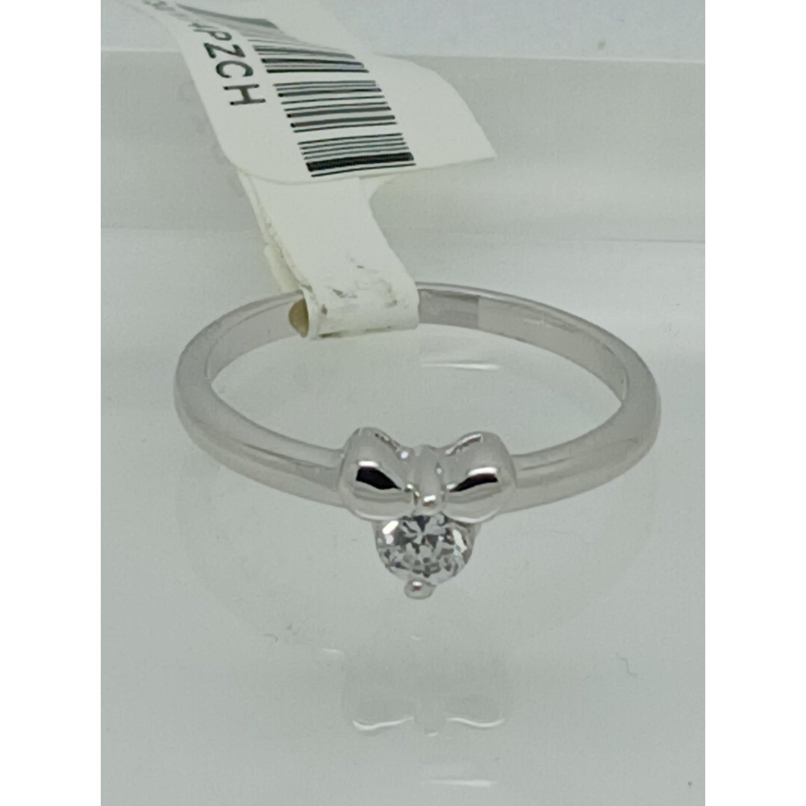 Vintage 0.25CT Charming Bow Solitaire White Gold Plated Stack Band Ring Size 7 - HoneyThomas.com
