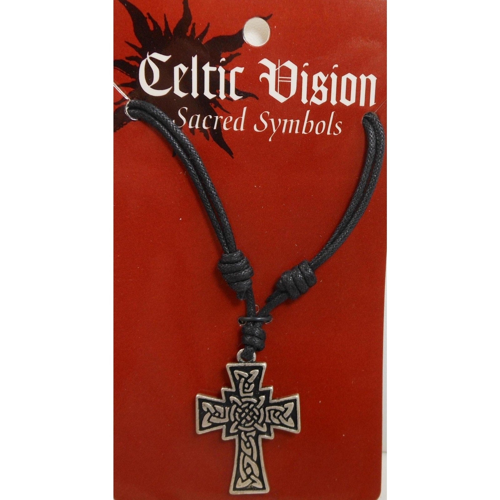 Vintage Celtic Vision Sacred Symbols Cross Necklace Pendant 24 Adjustable - HoneyThomas.com