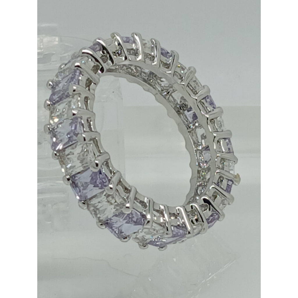 3.70CT White Gold EP Eternity Anniversary Wedding Band Ring Size 9 - HoneyThomas.com