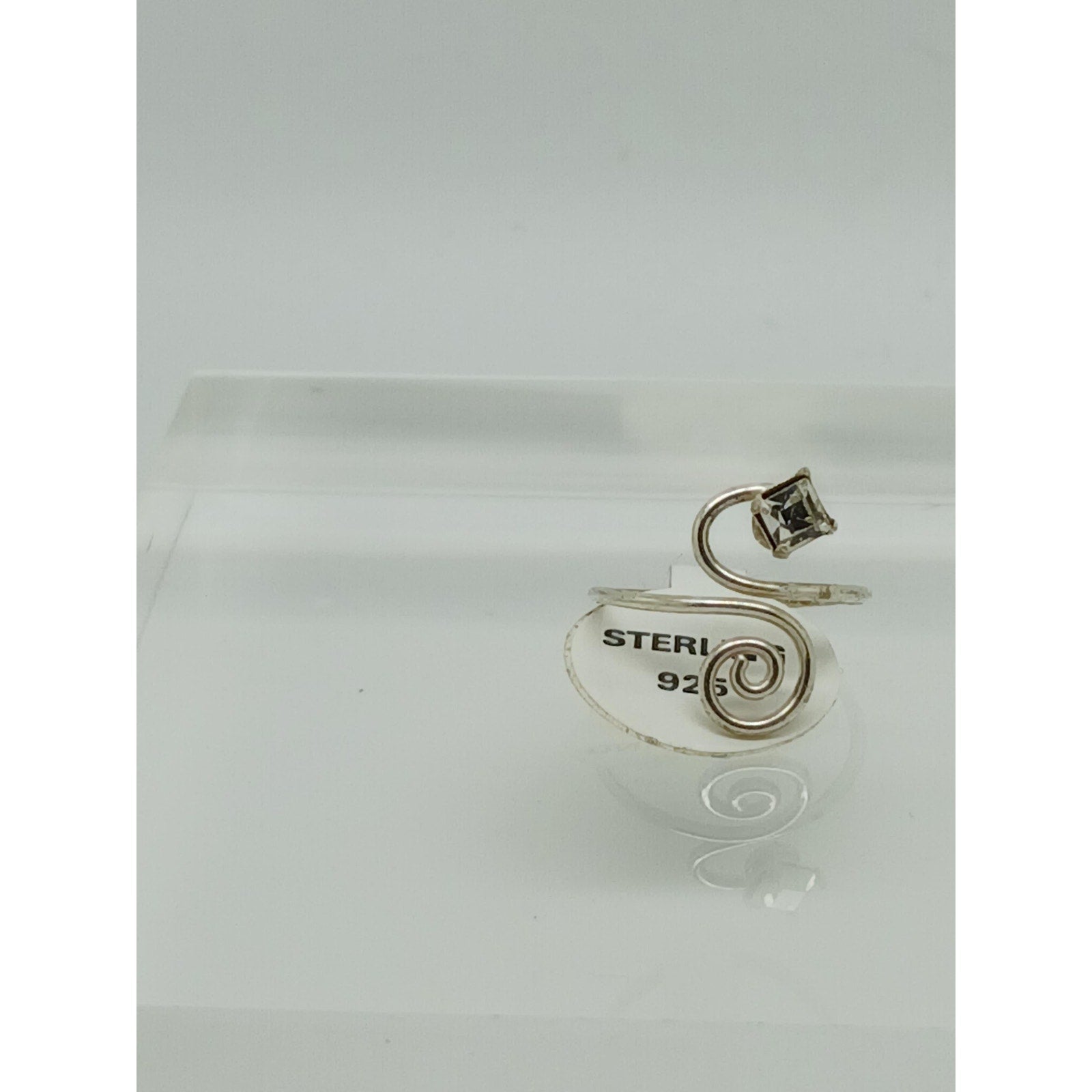 Sexy Clear Crystal Rhinestone Toe Ring Adjustable Size, Sterling Silver Gift box