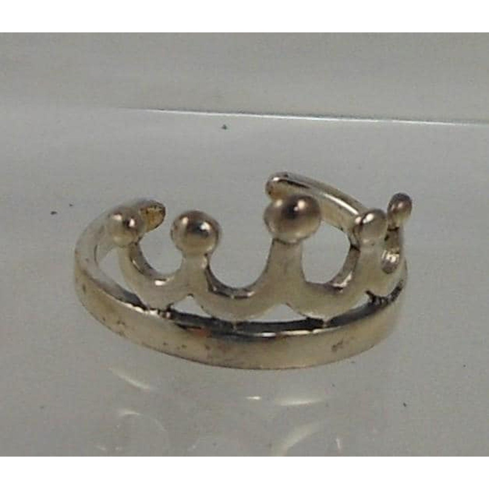 Vintage Sterling Silver Crown Queen Princess Toe Ring NOS 925 1.6g Thailand Made - HoneyThomas.com