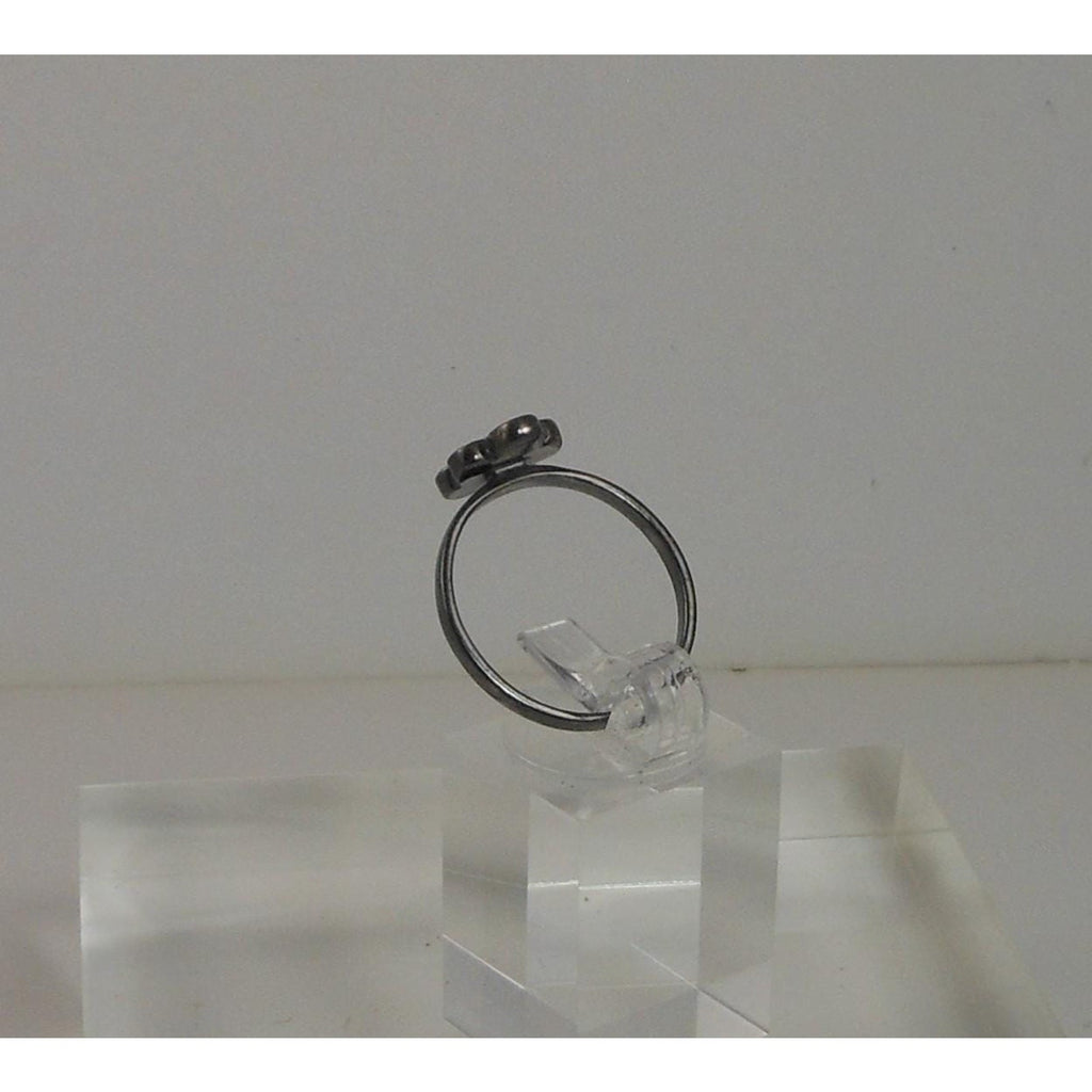 Fun Vibrant Red Flower Ring in Oxidized Sterling Silver - Size 8 - Enamel Resin - HoneyThomas.com