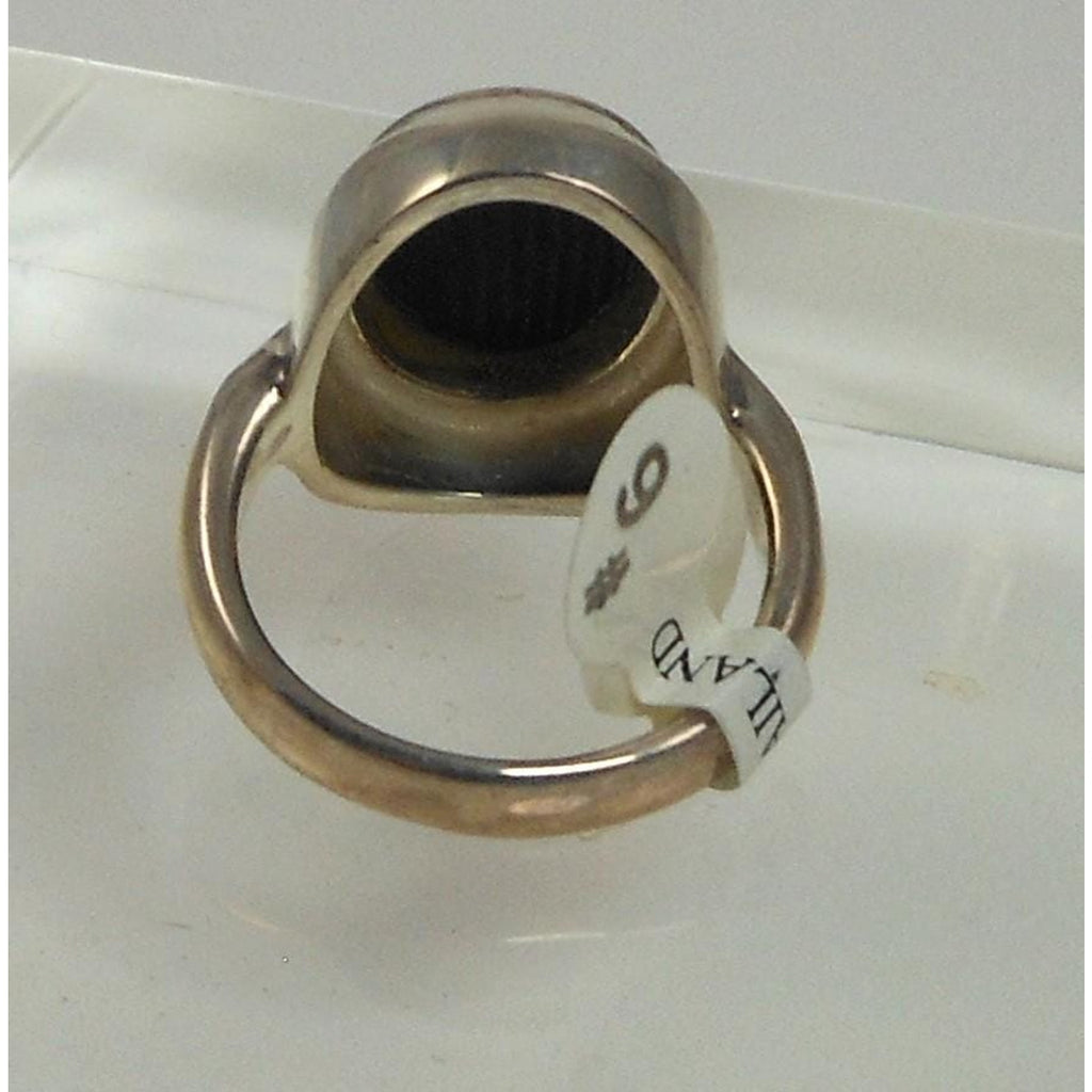 Elegant Vintage Sterling Silver Black Onyx Ring Size 6 925 Thailand NOS 6.5g