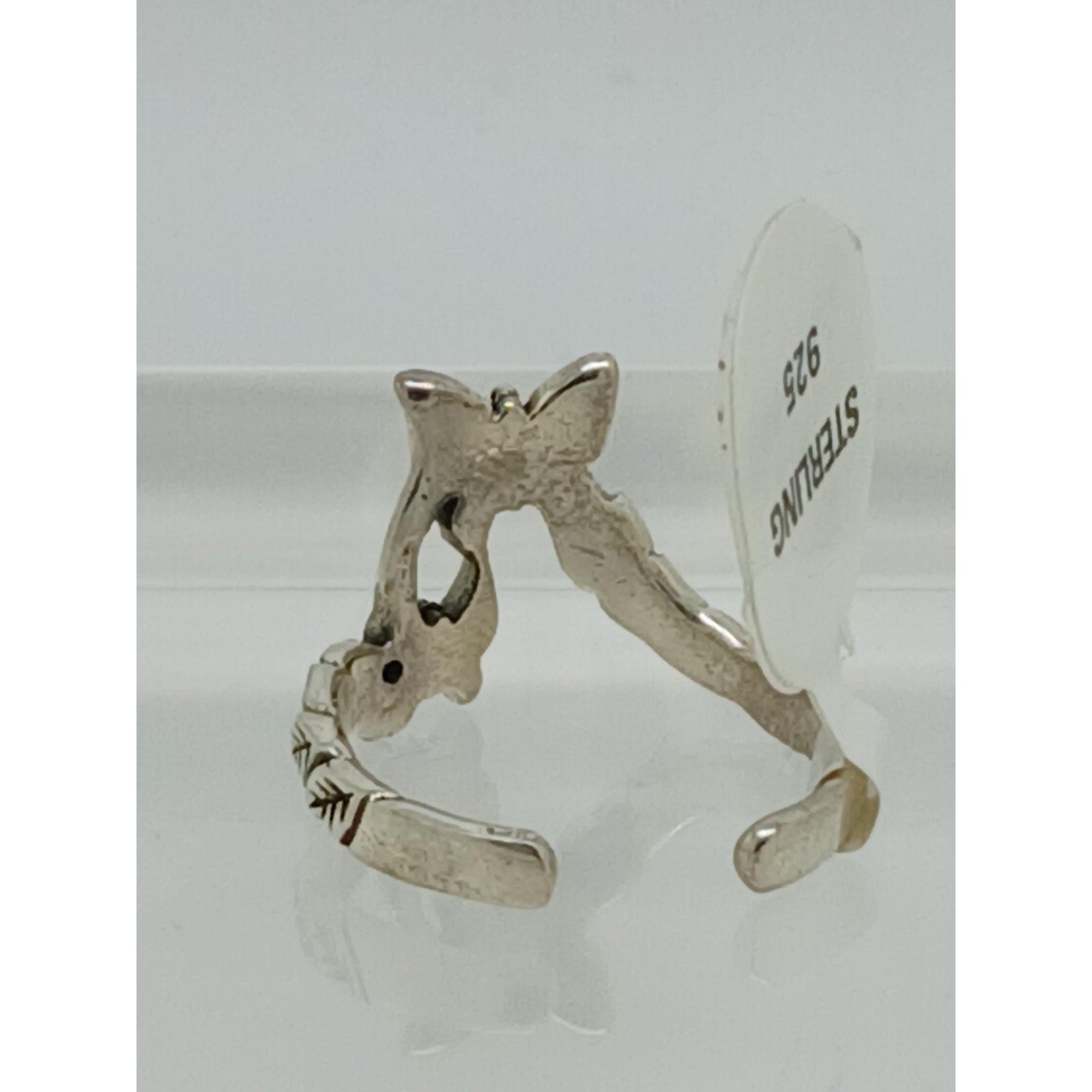 1990s Vintage Sterling Silver Butterfly Flower Toe Ring Handcrafted Darling Fun - HoneyThomas.com