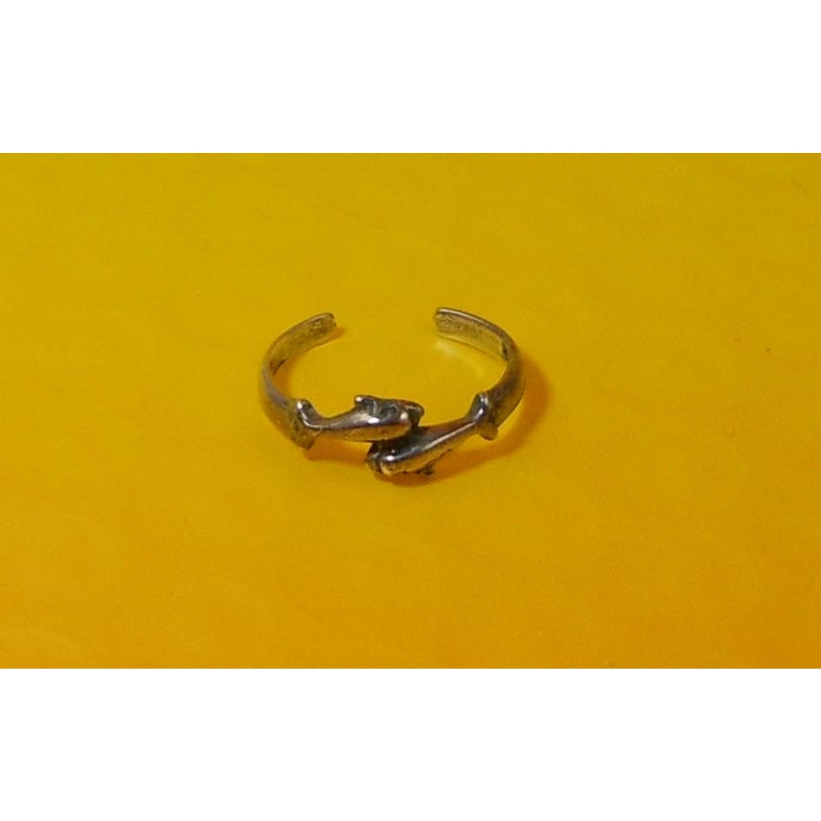 Vintage Sterling Silver Dolphins Lovers Toe Ring Handcrafted New Old Stock