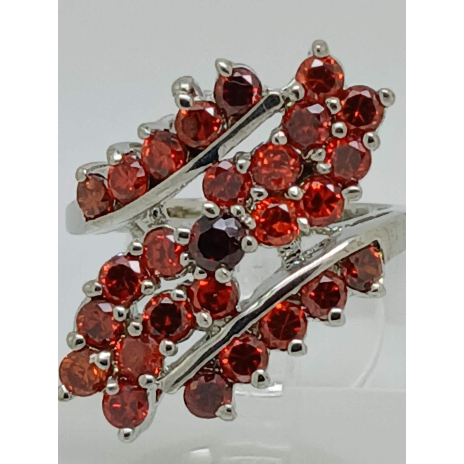 3.8CT Vintage Gold Plated Orange Sim Diamond CZ Cocktail Statement Ring Size 7 - HoneyThomas.com