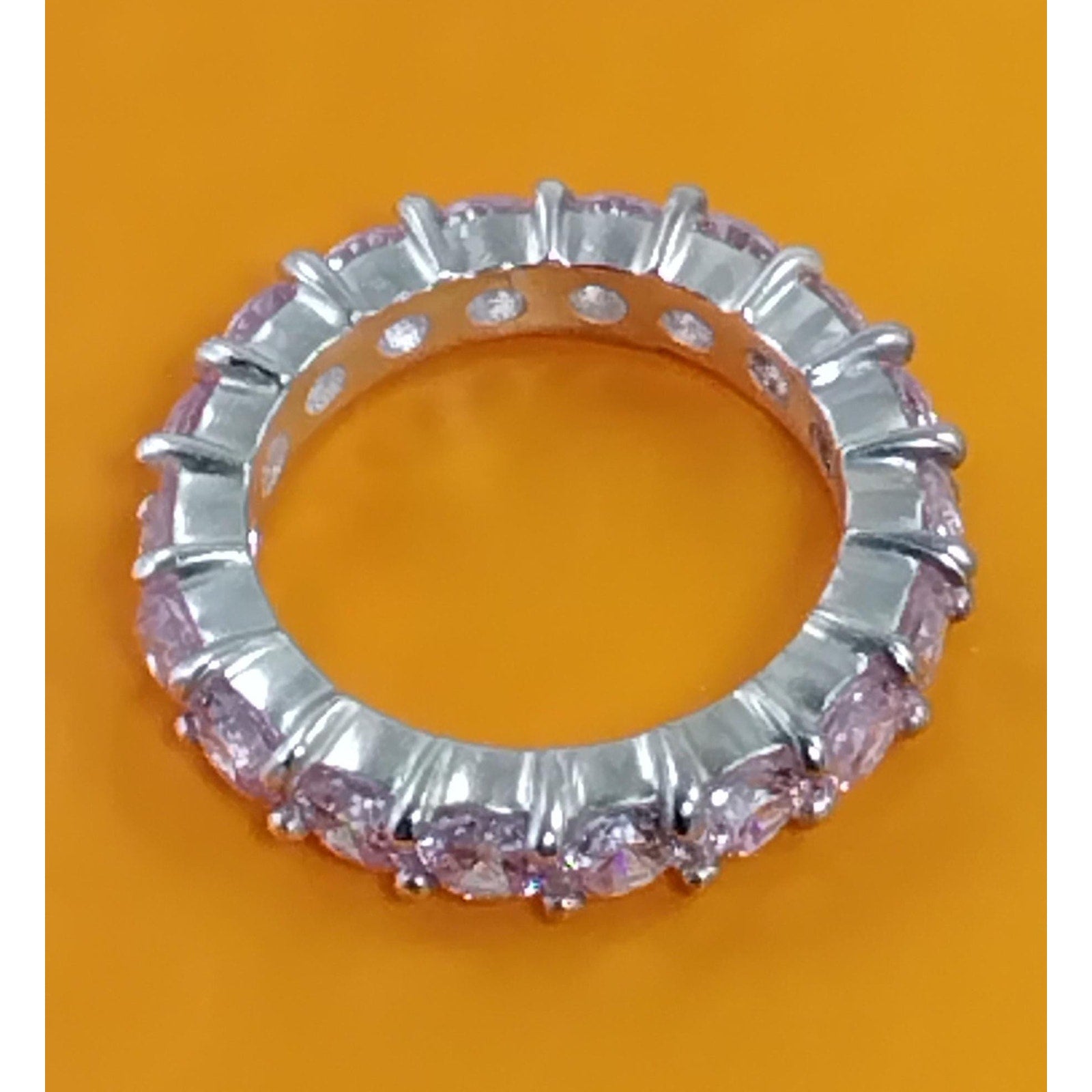 Vintage 3.06 CT Sterling Silver Engagement Wedding Anniversary Band Ring Size 8