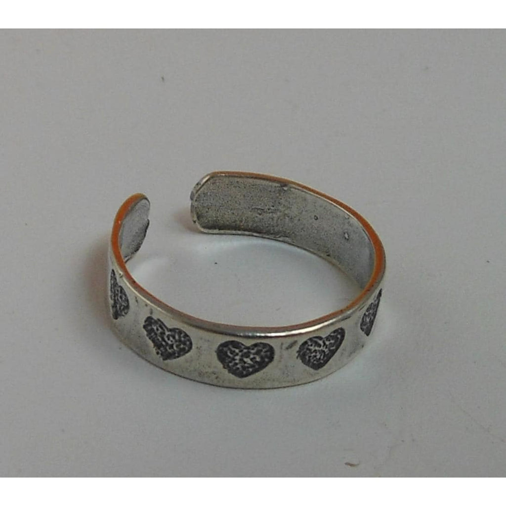 Vintage Sterling Silver Hearts Toe Ring Handcrafted Unique Jewelry from Thailand