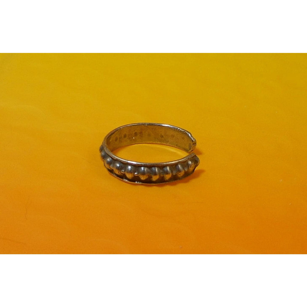 Vintage Sterling Silver Adjustable Ribbed Ball Toe Ring Sexy Beach Foot Jewelry