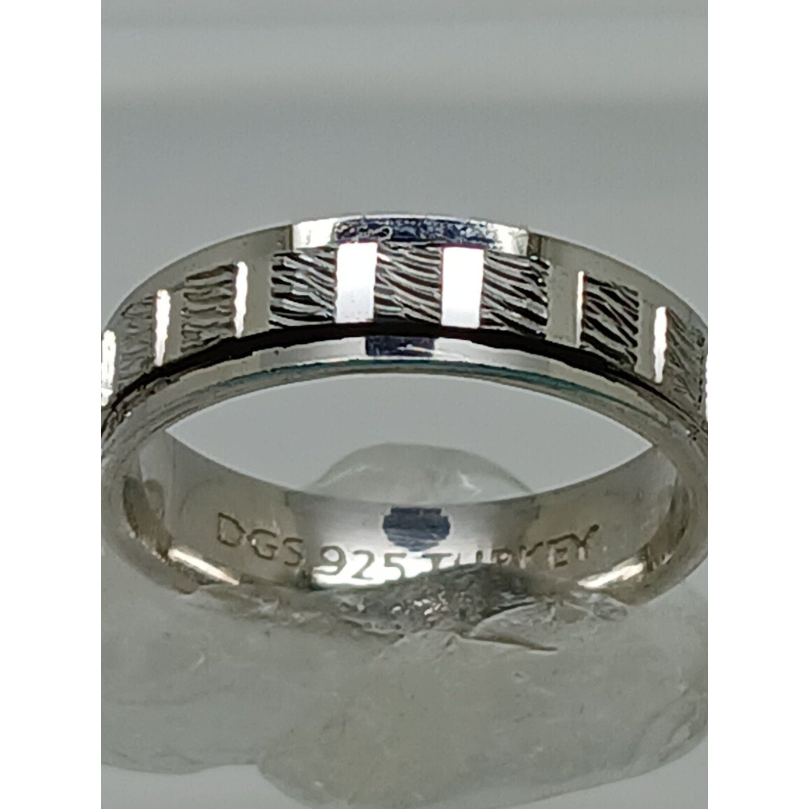 925 Vintage DGS Sterling Silver Wedding Band Worry Stack Spinner Ring Size 6 - HoneyThomas.com