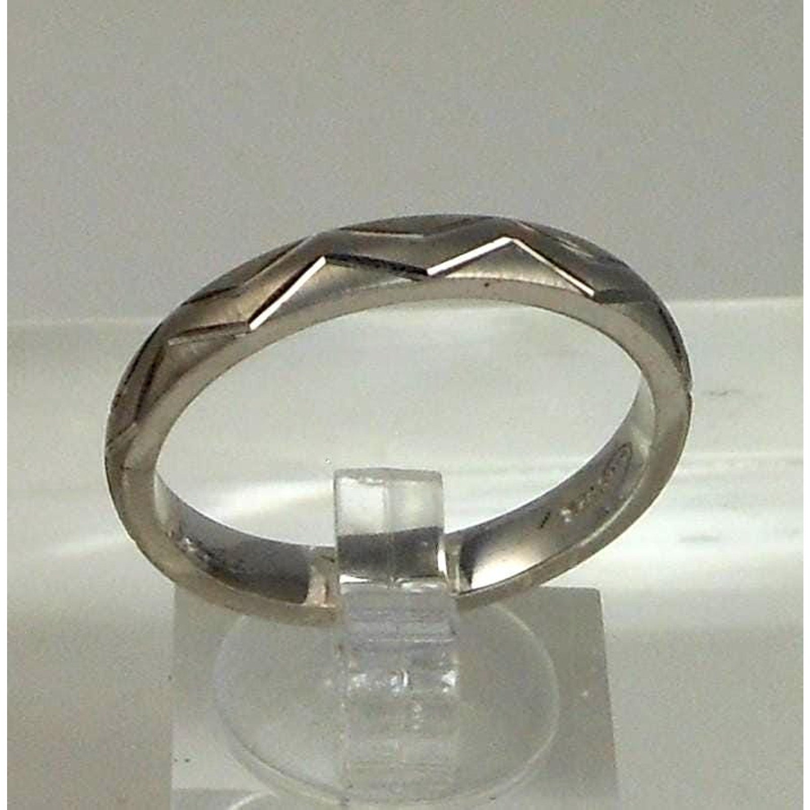 Vintage 925 Sterling Silver Diamond-Cut Ring Thailand Handcrafted Size 12 NOS