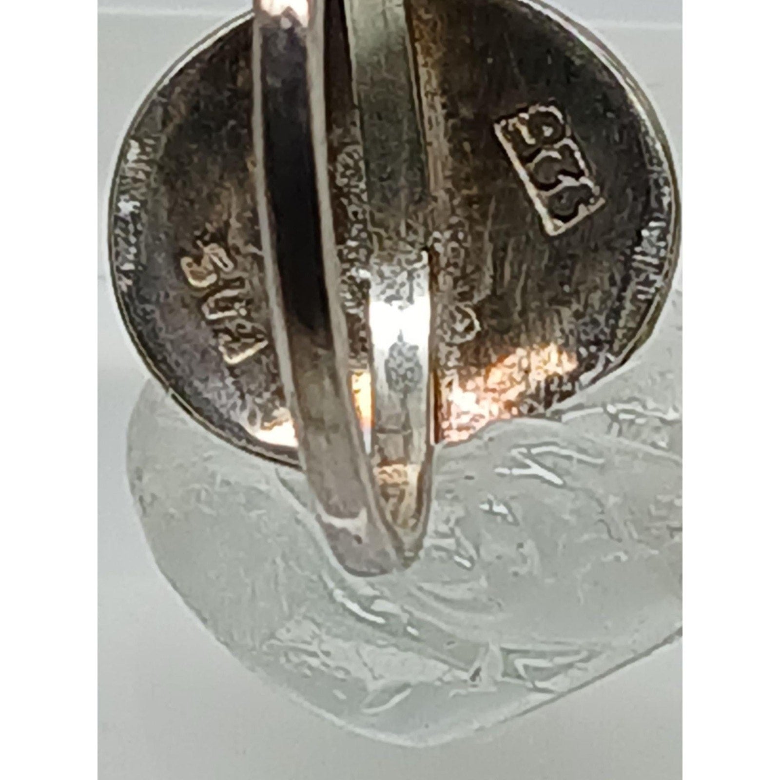 Rare New 90s Vintage Sterling Silver Garnet Ring Size 7 Signed FAS 925 Oxidized