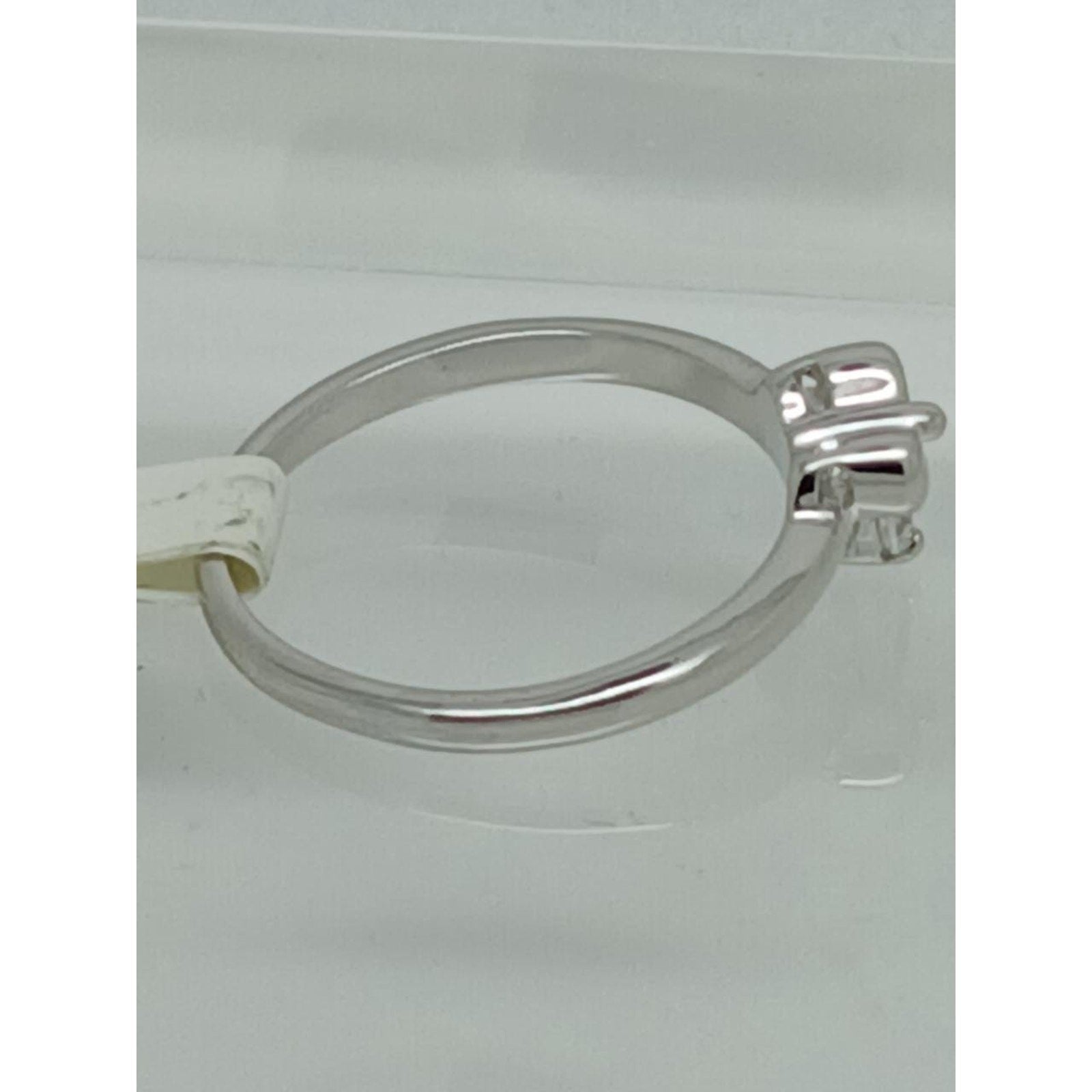 Vintage 0.25CT Charming Bow Solitaire White Gold Plated Stack Band Ring Size 8 - HoneyThomas.com