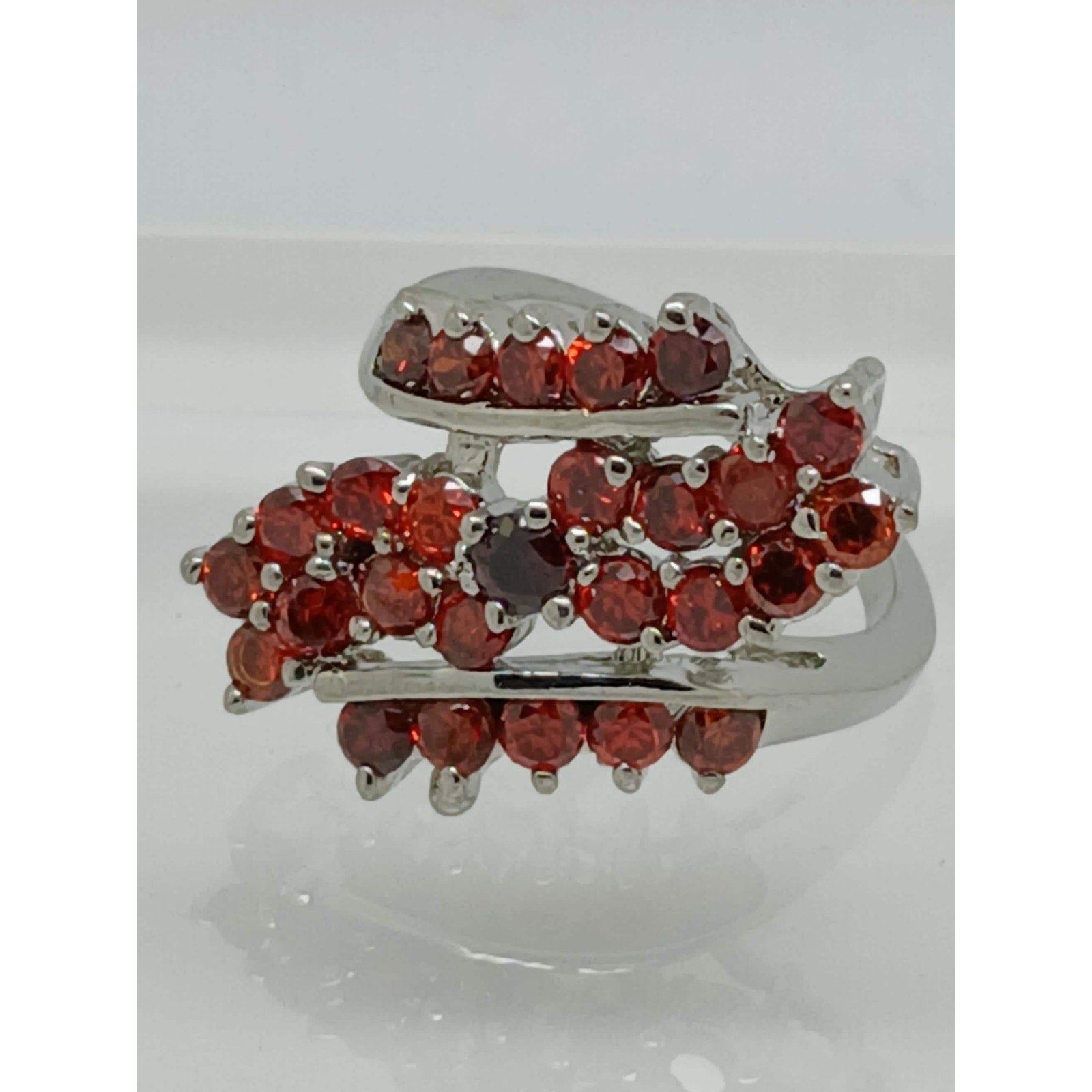 3.8CT Vintage Gold Plated Orange Sim Diamond CZ Cocktail Statement Ring Size 7 - HoneyThomas.com