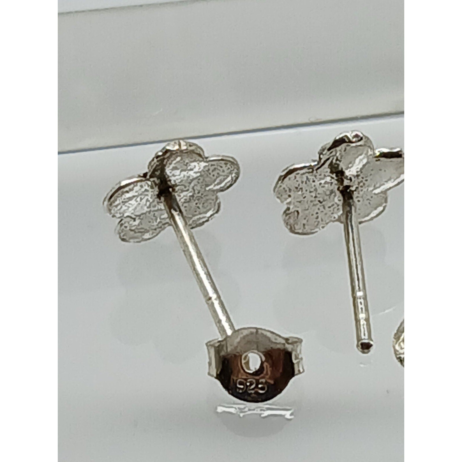 Vintage Estate Jewelry NOS .925 Sterling Silver Blue Crystal Flower Earrings - HoneyThomas.com