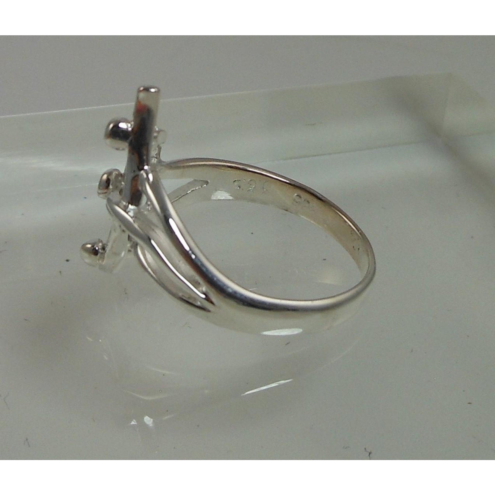 1990's New Unique Vintage Handmade 925 Sterling Silver Artistic Ring Size 7.5