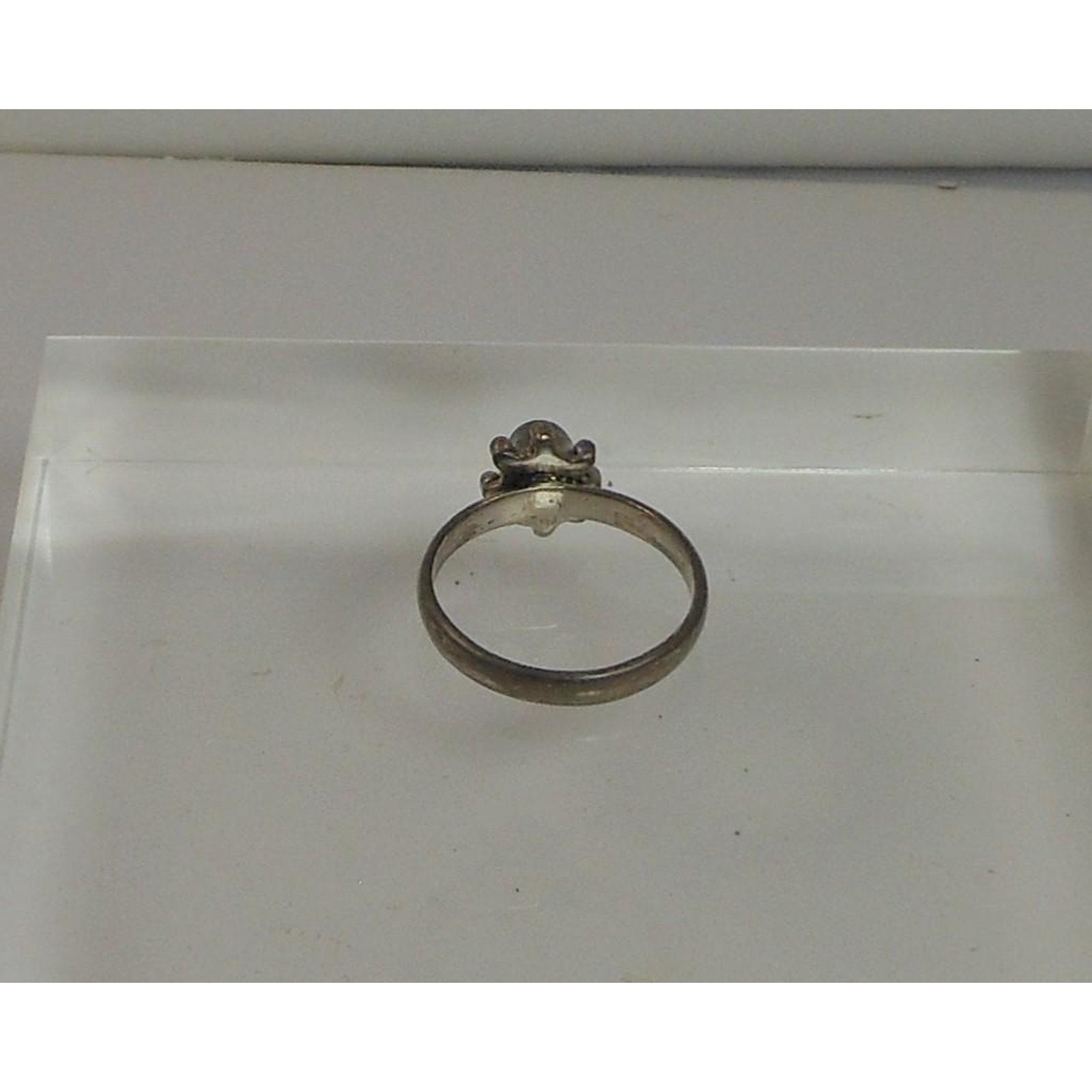 Handcrafted Gemstone Sterling Silver Ring - Vintage Bali Style - Size 6 - 2.1g -