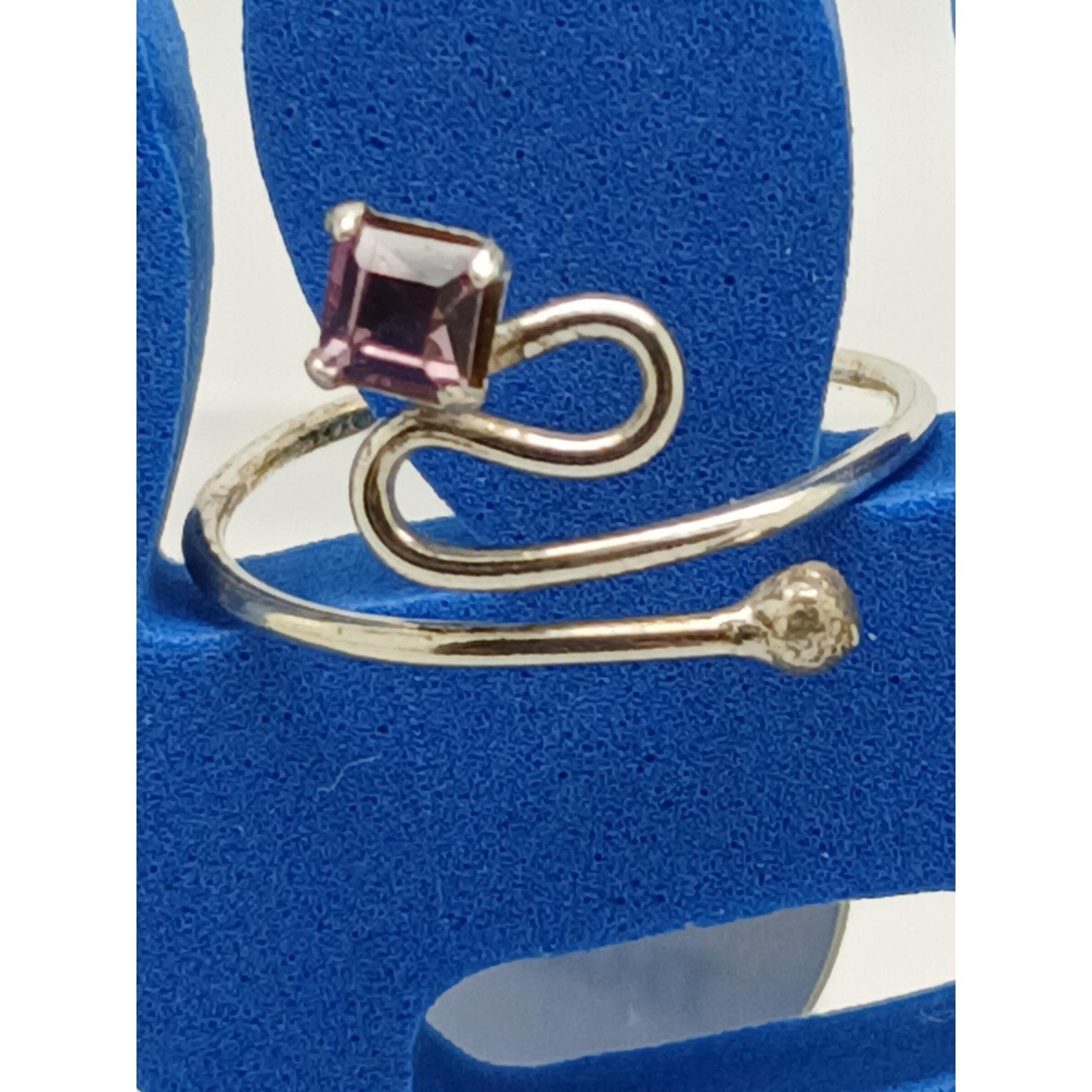 Sexy Purple Crystal Rhinestone Toe Ring Adjustable Size Sterling Silver Gift Box - HoneyThomas.com