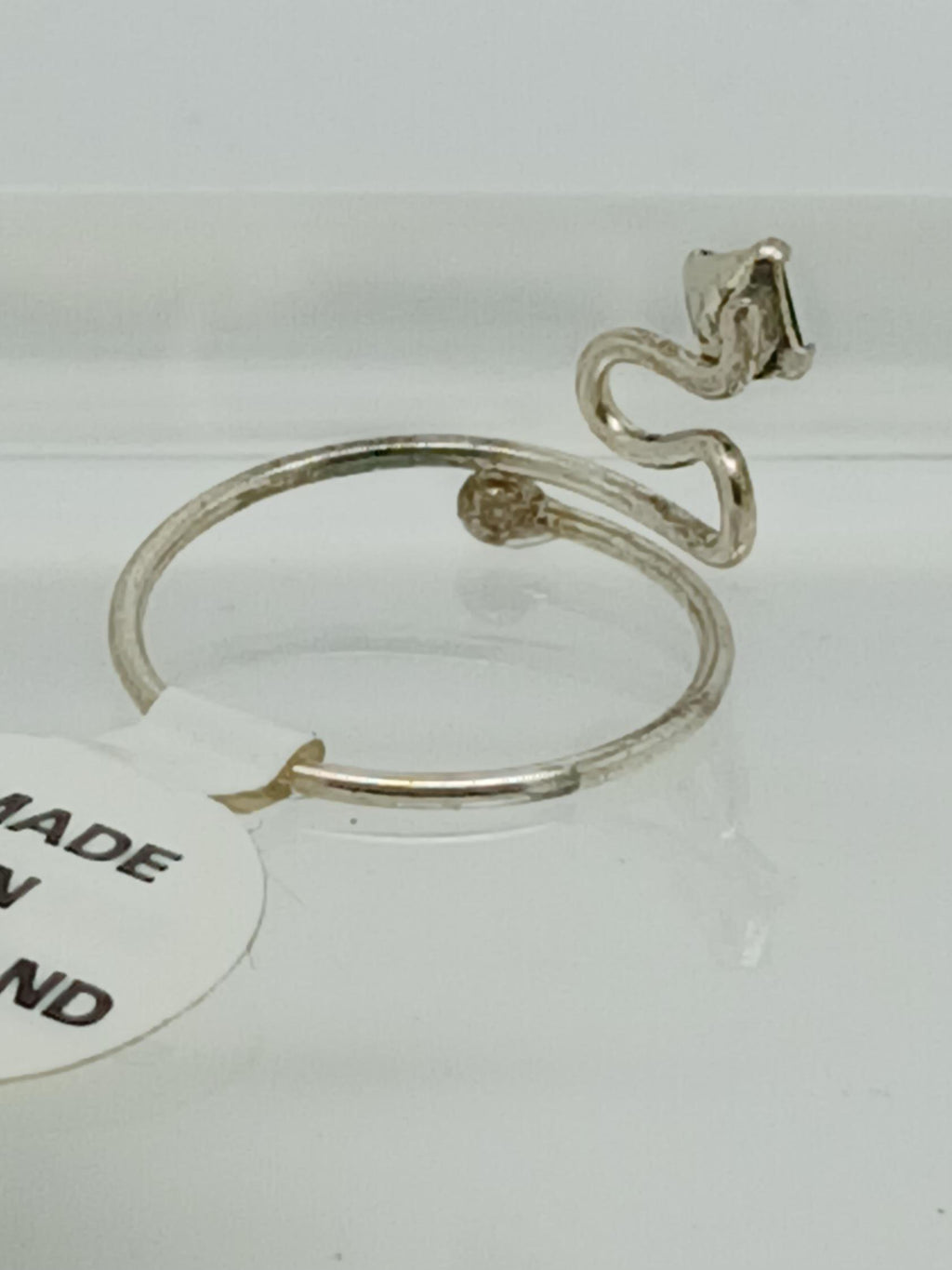 Emerald Green Crystal Rhinestone Toe Ring: .925 Sterling Silver, Adjustable