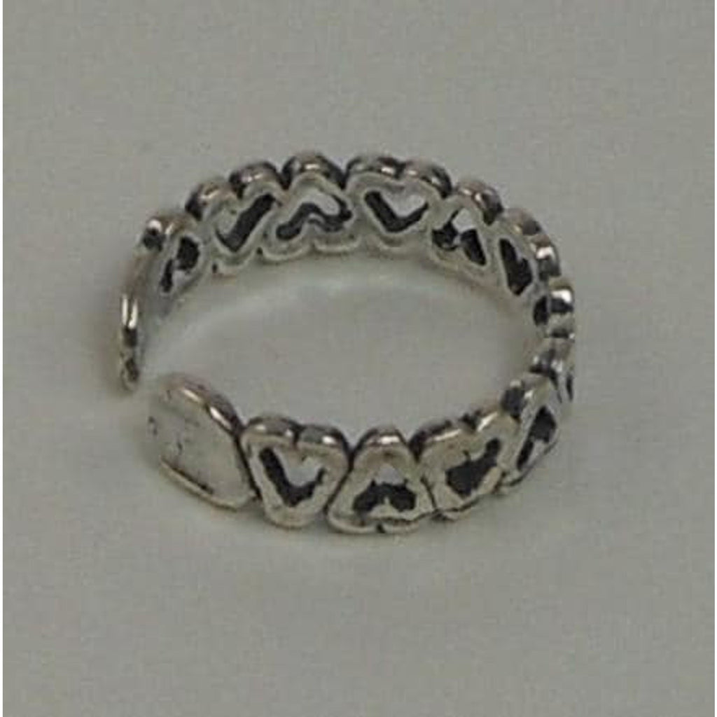 Vintage Sterling Silver Hearts Toe Ring - Handcrafted in Thailand, NOS 925 - HoneyThomas.com