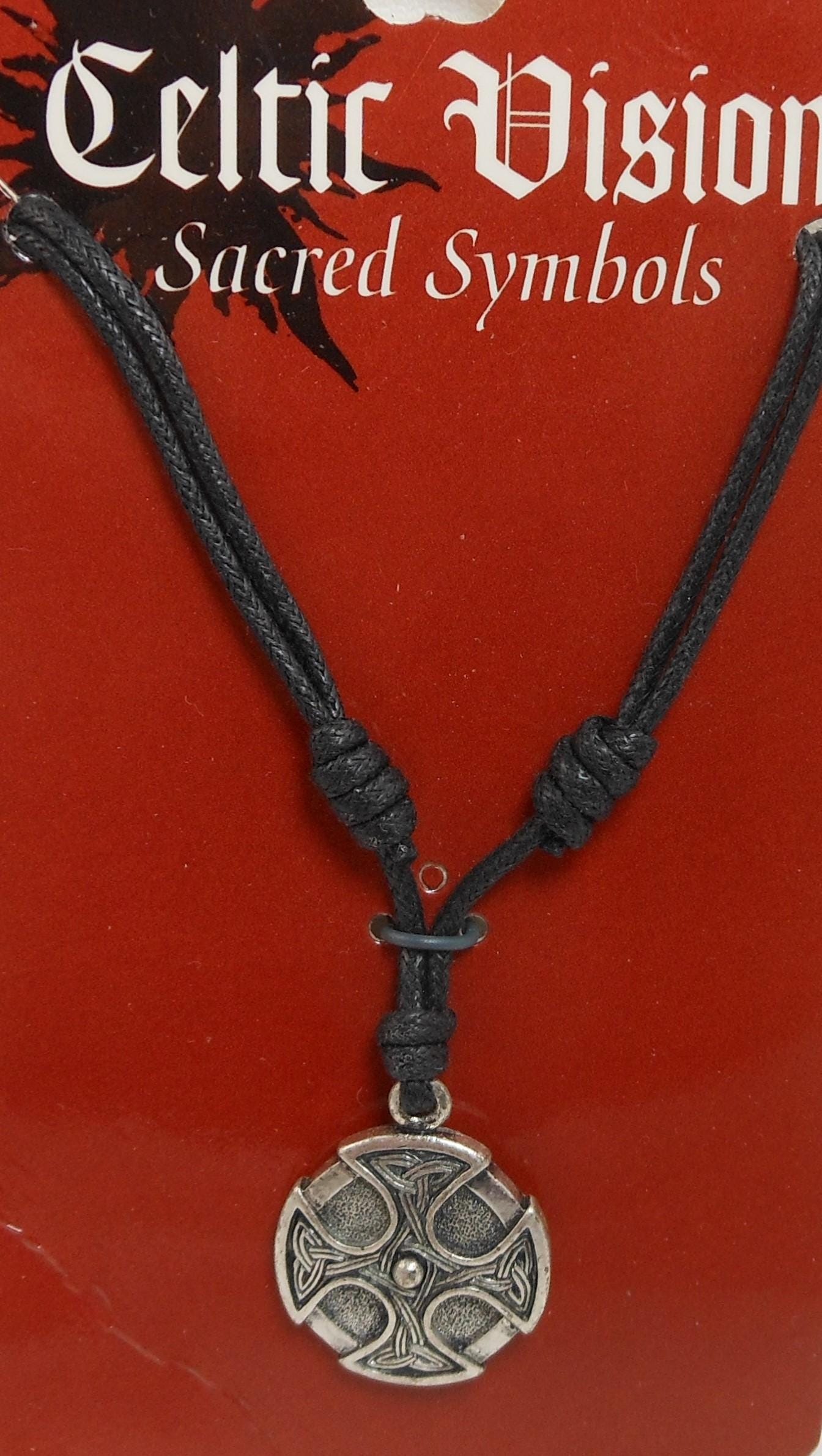 Vintage Celtic Knot Necklace: Sacred Symbol Pendant, 24" Cord